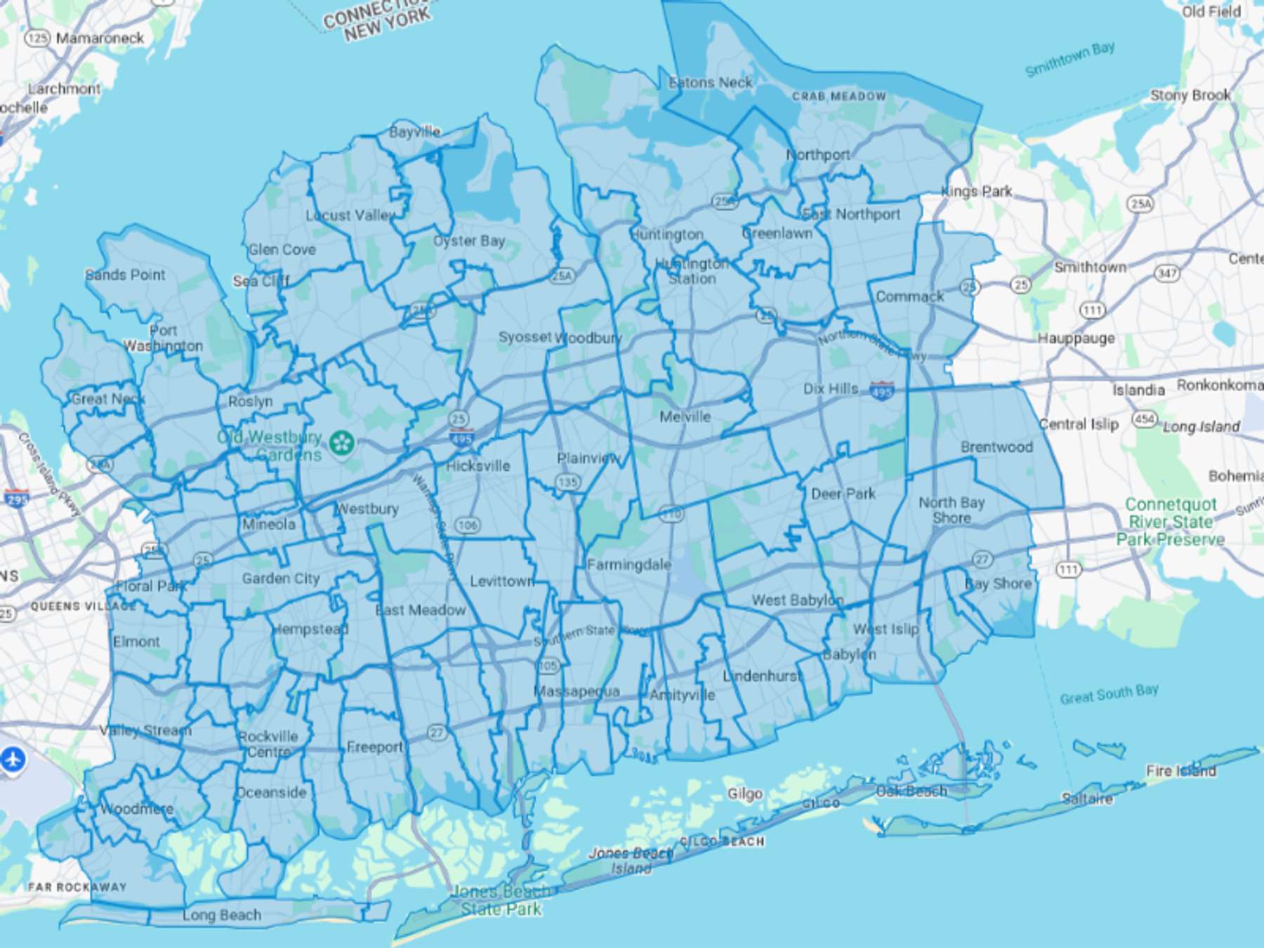 BNR Fuel Oil Cash Heating Oil Delivery Map Map With The BNR Fuel Oil Heating Oil Delivery Area Shaded In Blue