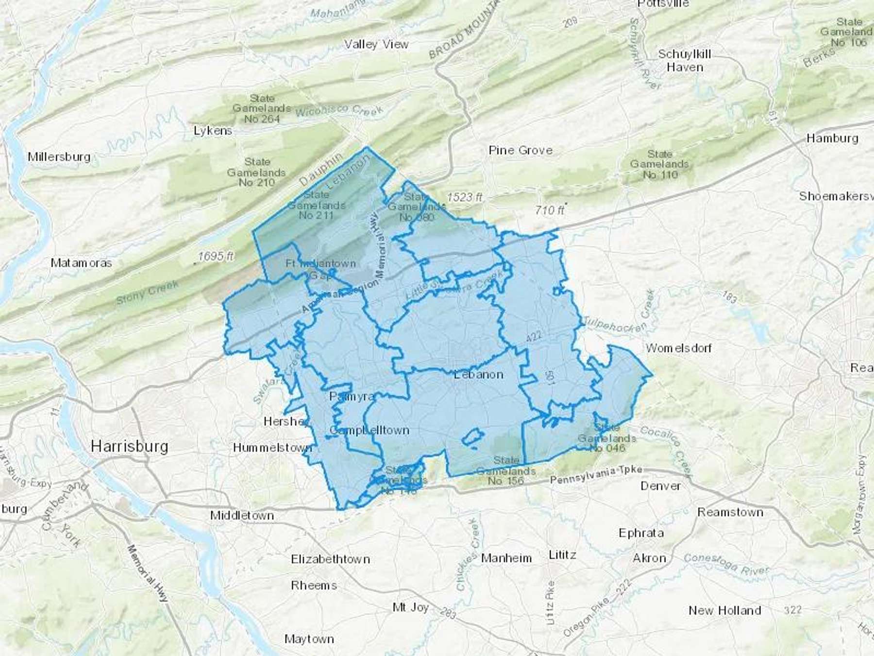Meyer Oil Company Cash Heating Oil Delivery Map Map With The Meyer Oil Company Heating Oil Delivery Area Shaded In Blue