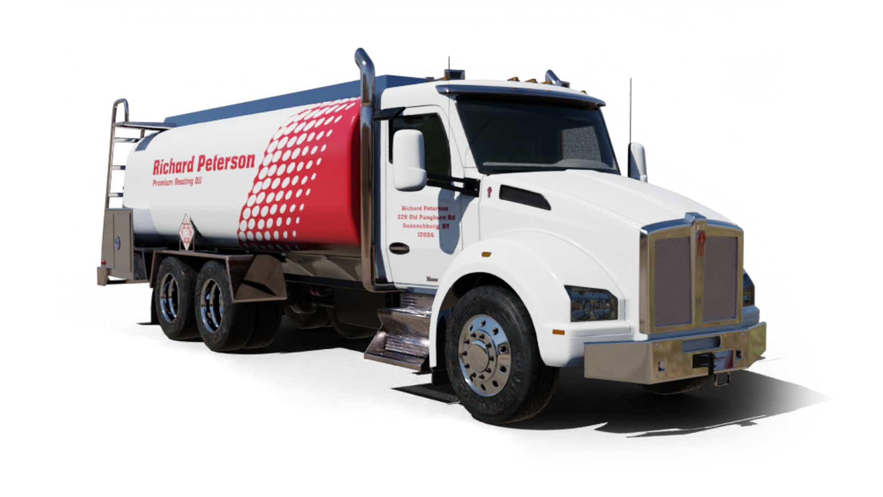 Rising Tide Fuel Heating Oil Truck Rising Tide Fuel residential home heating oil truck at the Long Island RR terminal in Amityville, Long Island, New York delivering fuel oil.