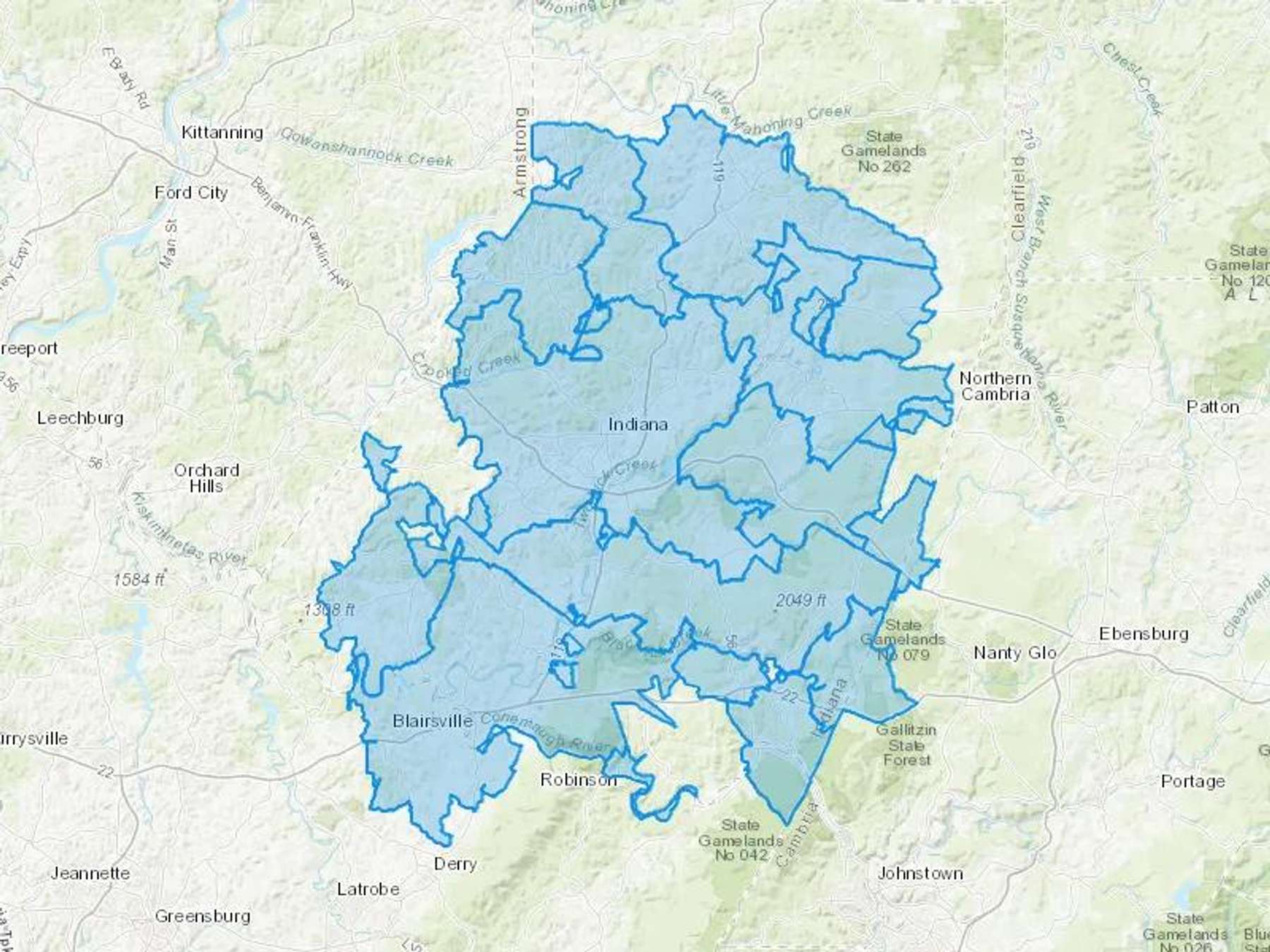 Townsend Gas & Oil Inc Cash Heating Oil Delivery Map Map With The Townsend Gas & Oil Inc Heating Oil Delivery Area Shaded In Blue