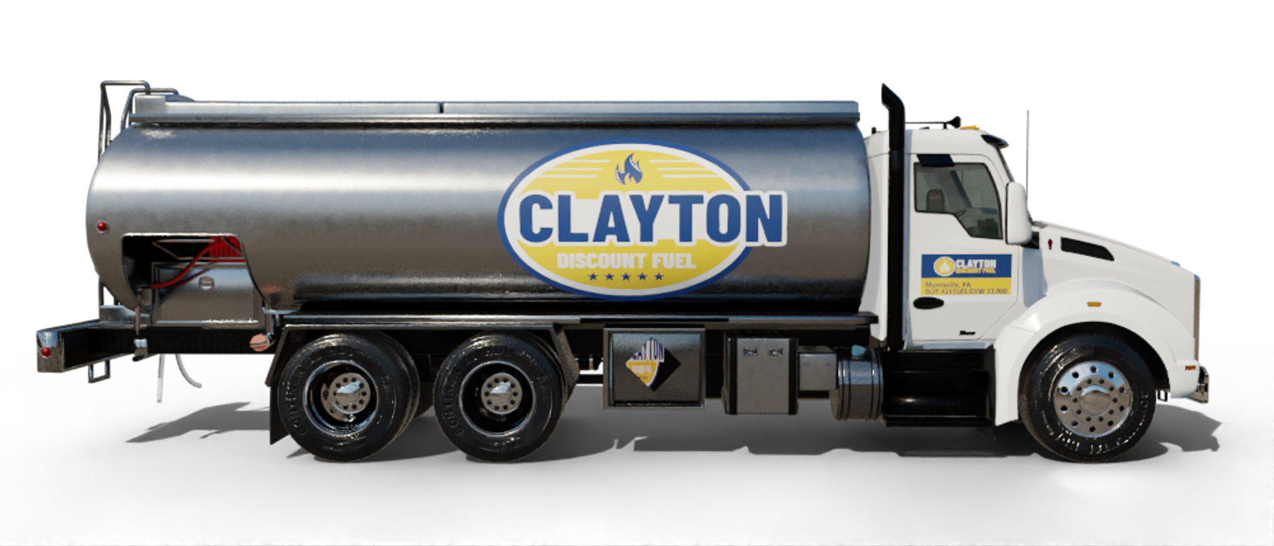 Clayton Discount Fuel truck price image 25360 heating oil truck to accompany the number 2 heating oil price for that company