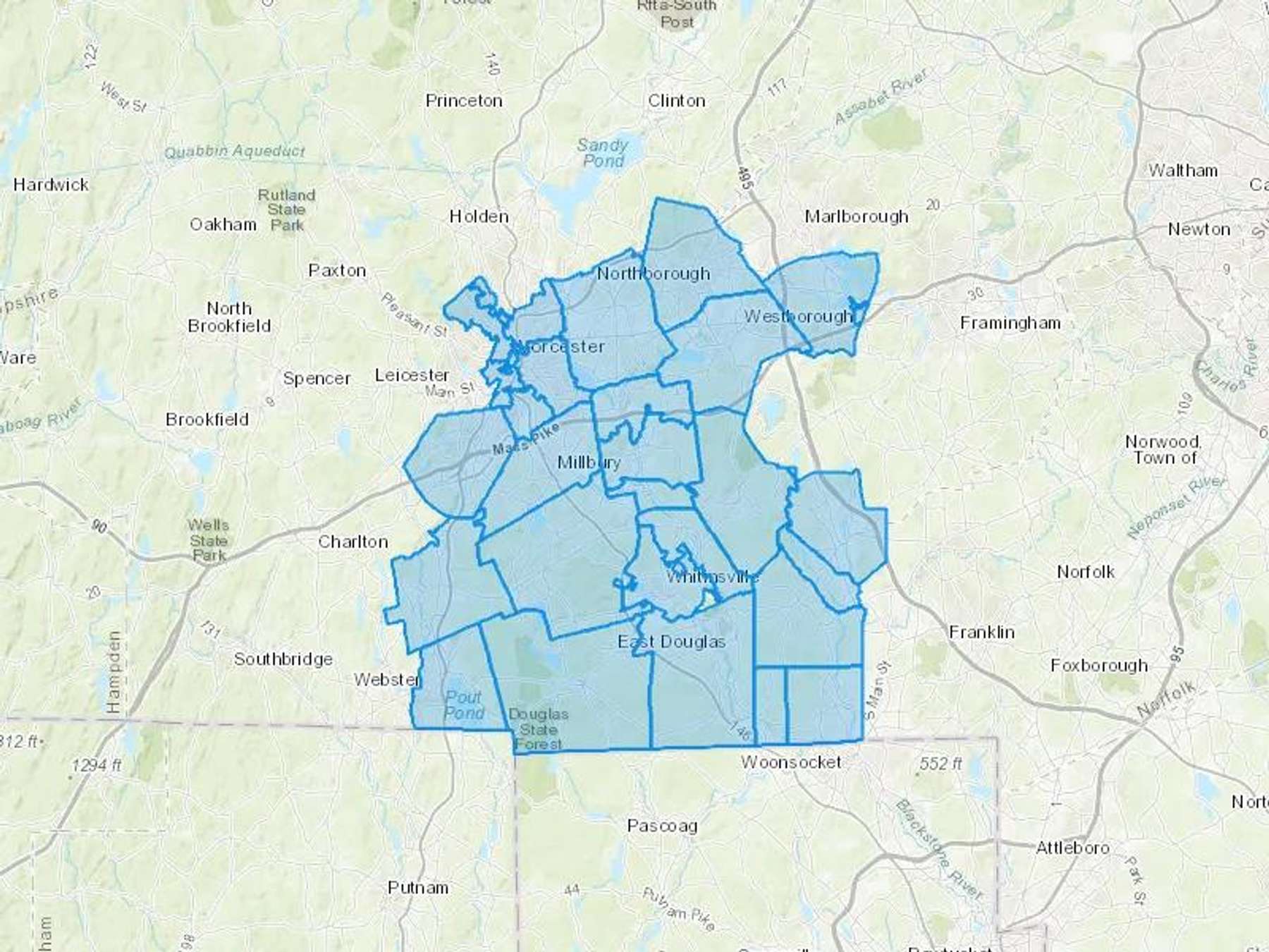 Gary Powers Sons Truck & Oil Cash Heating Oil Delivery Map Map With The Gary Powers Sons Truck & Oil Heating Oil Delivery Area Shaded In Blue