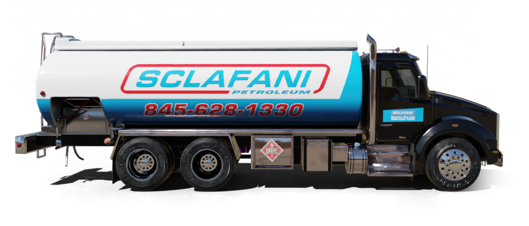 Troiano Fuel Oil Heating Oil Truck Troiano Fuel Oil residential home heating oil truck at the intersection of NY 27 and Mill Road in Valley Stream, Long Island, New York delivering fuel oil.