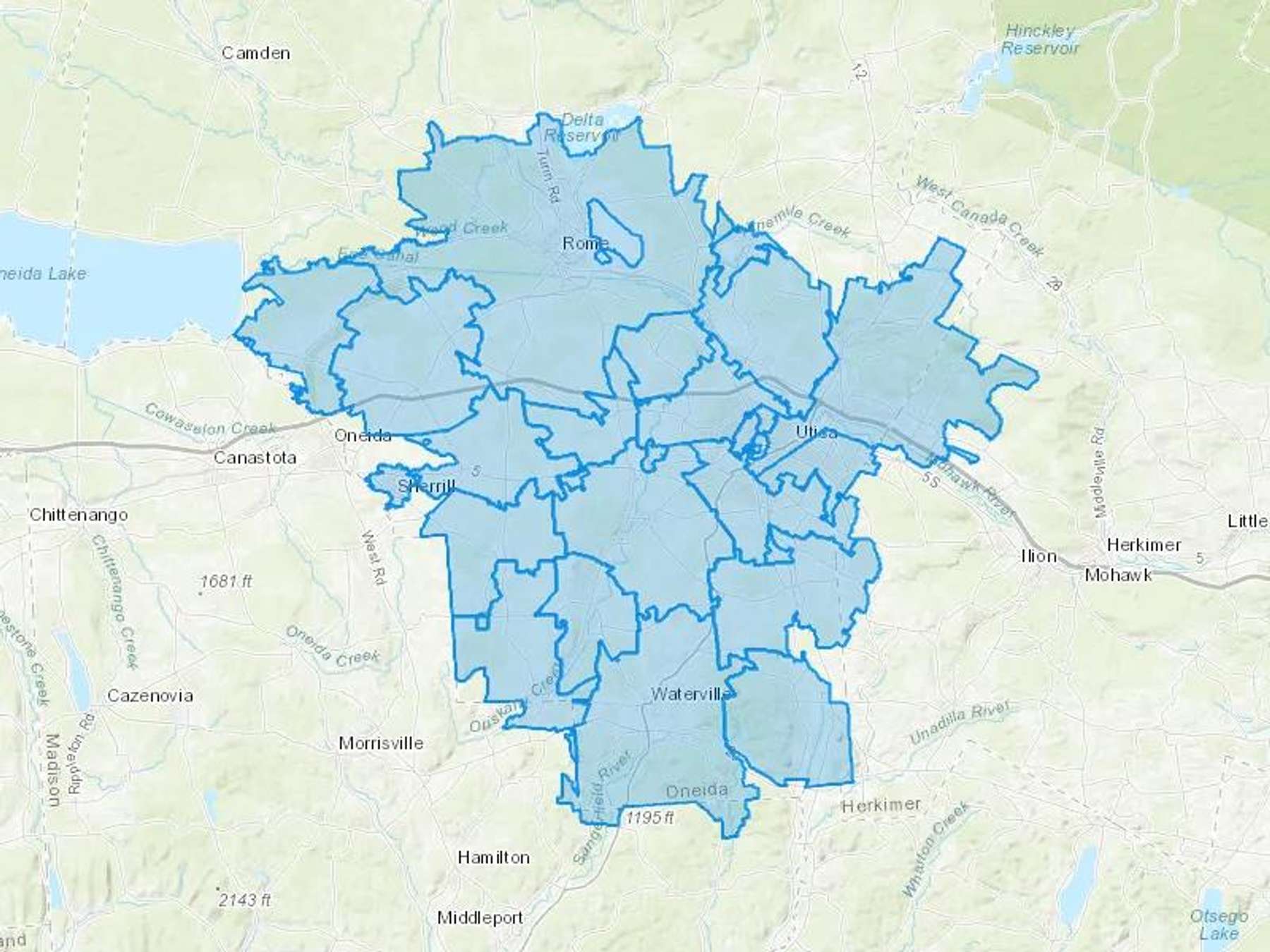 Buell Fuel LLC Cash Heating Oil Delivery Map Map With The Buell Fuel LLC Heating Oil Delivery Area Shaded In Blue