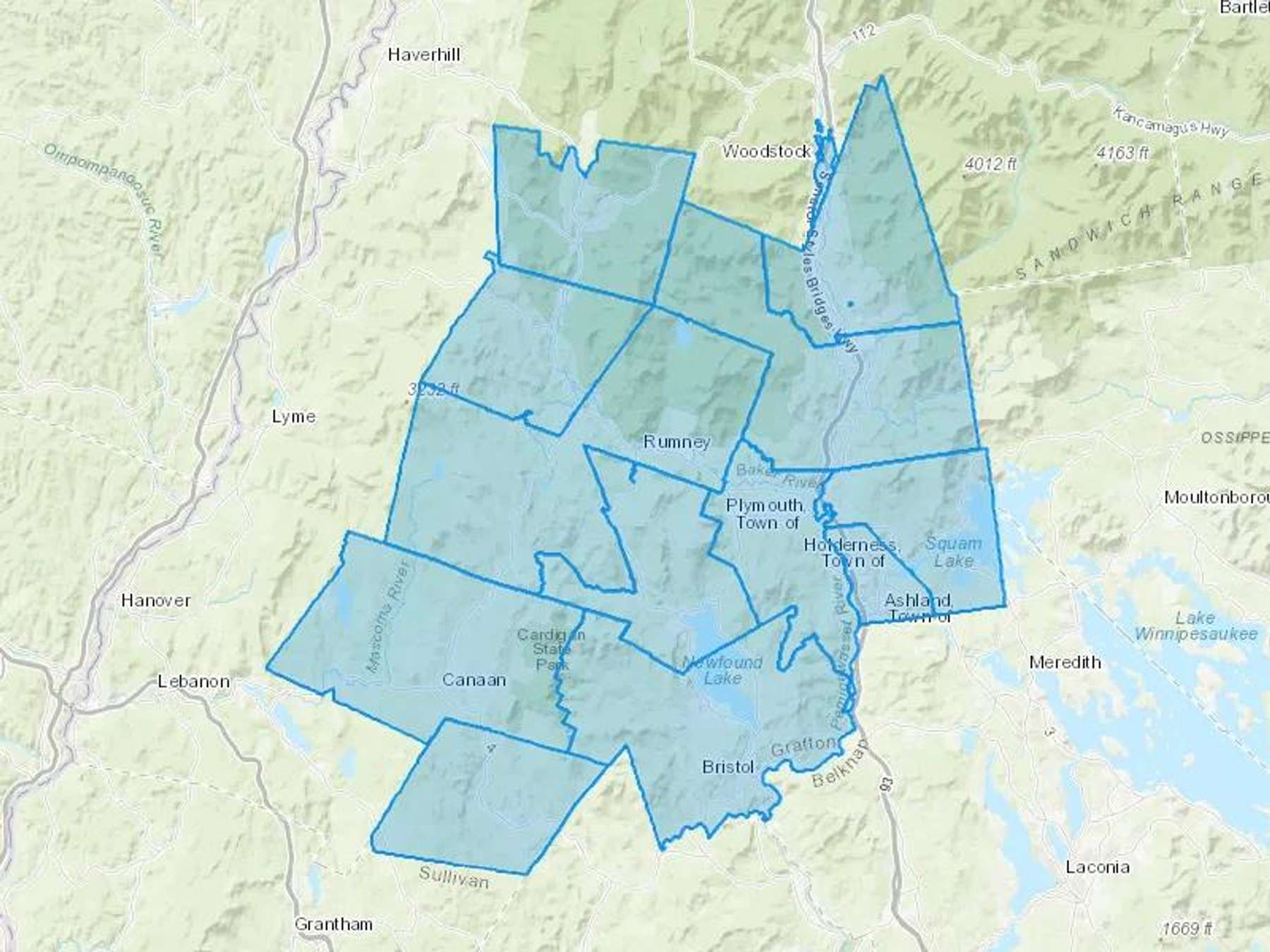 Pemi River Fuels Cash Heating Oil Delivery Map Map With The Pemi River Fuels Heating Oil Delivery Area Shaded In Blue