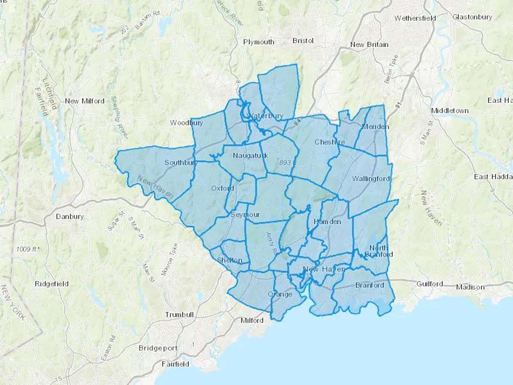 Dependable Energy Cash Heating Oil Delivery Map Map With The Dependable Energy Heating Oil Delivery Area Shaded In Blue