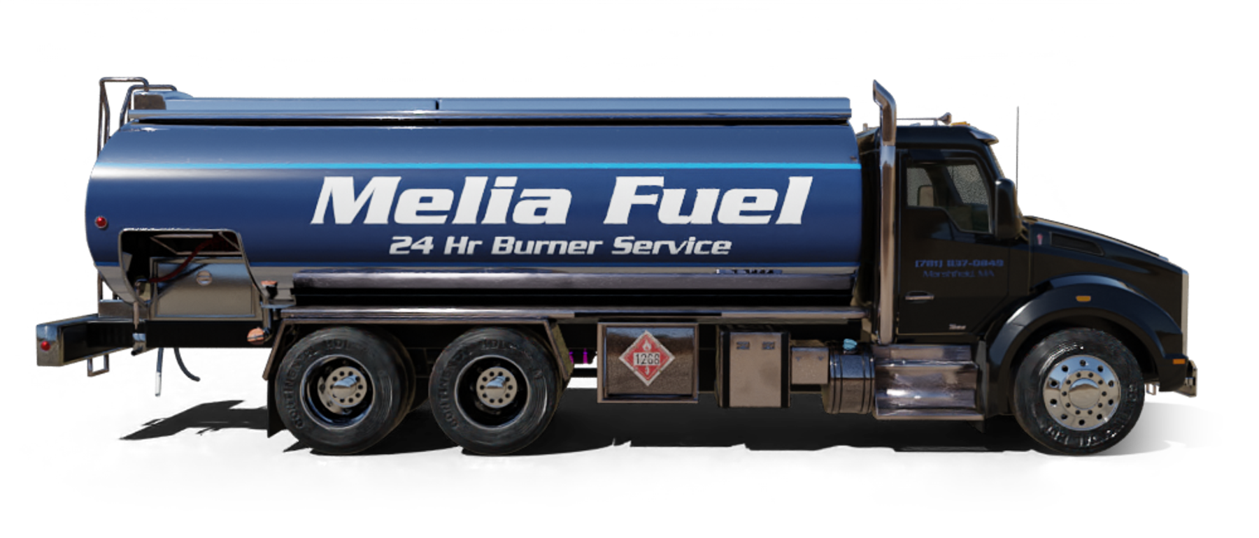 Econo Fuel Heating Oil Truck Econo Fuel residential home heating oil truck in front of the local public library building in Wantagh, Long Island, New York delivering fuel oil.