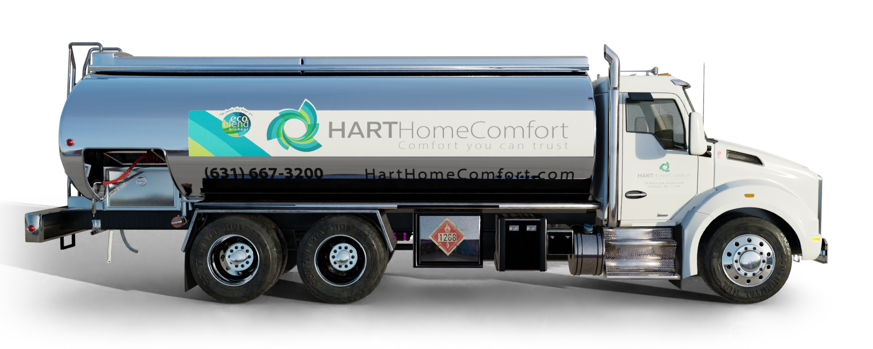 Harding Fuel Heating Oil Truck Harding Fuel residential home heating oil truck in front a brick residence in Bridgehampton, Long Island, New York delivering fuel oil.