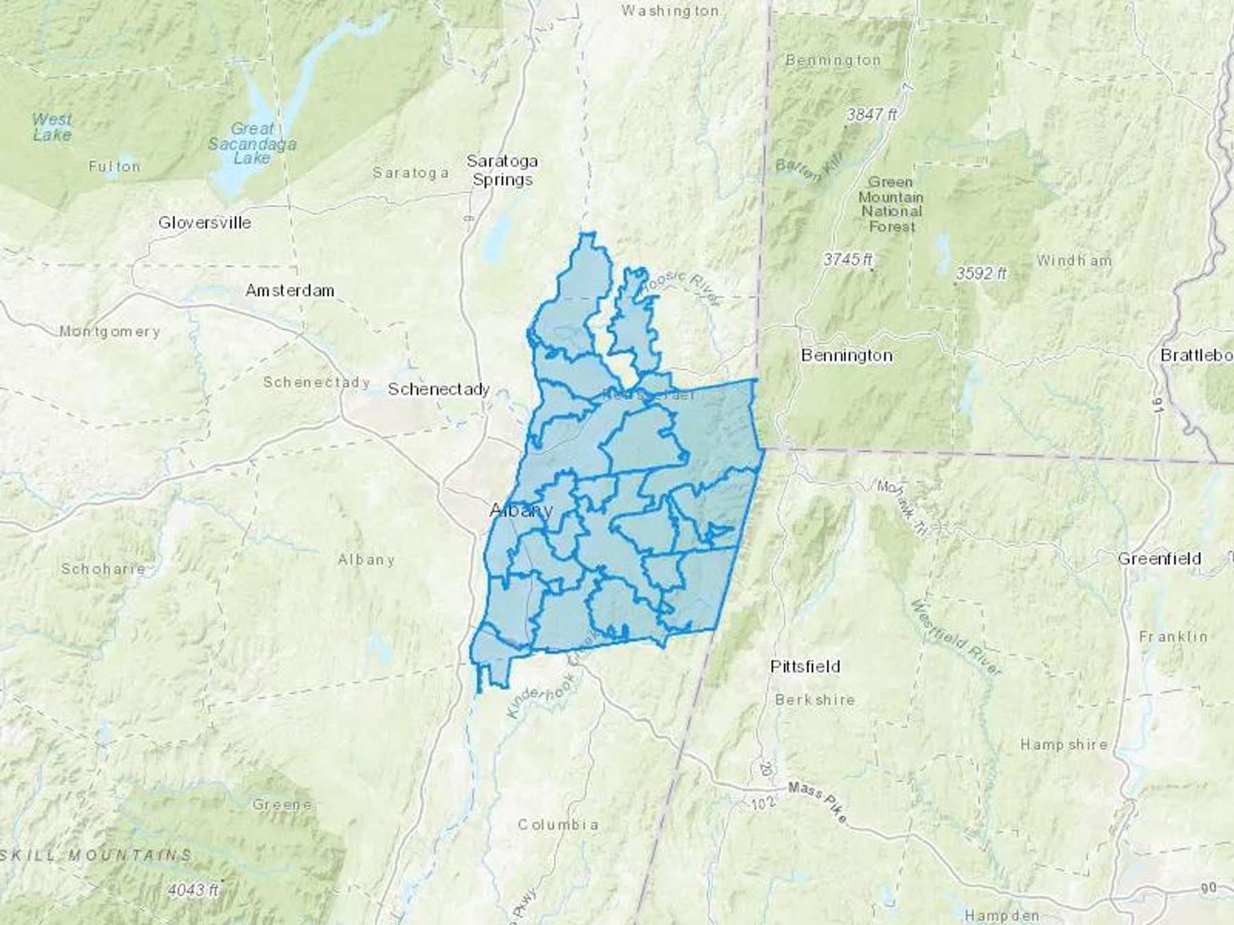 Hart's Fuel Service Inc Cash Heating Oil Delivery Map Map With The Hart's Fuel Service Inc Heating Oil Delivery Area Shaded In Blue