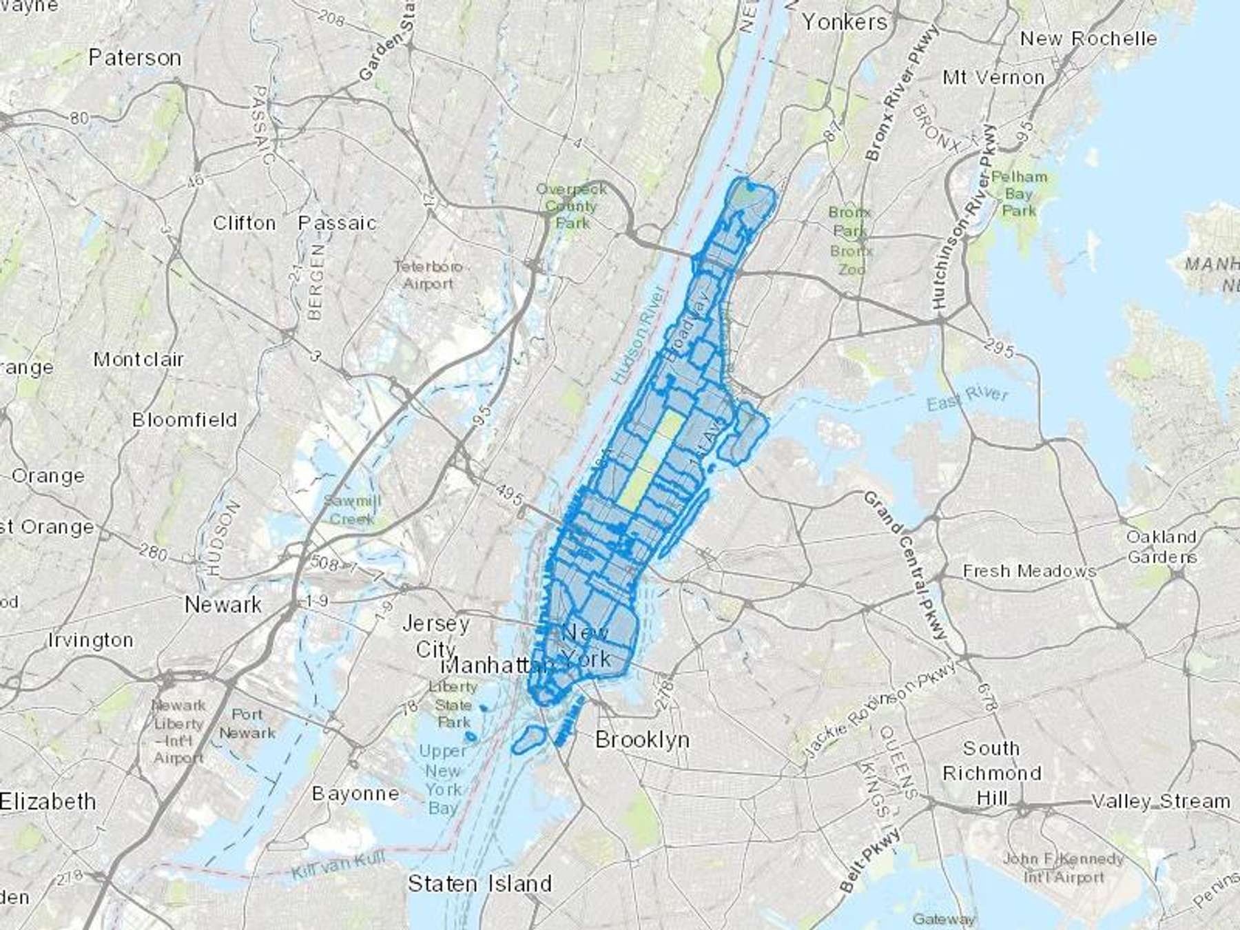 All City Fuel Inc Cash Heating Oil Delivery Map Map With The All City Fuel Inc Heating Oil Delivery Area Shaded In Blue