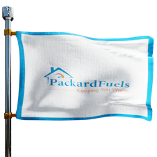 Packard Fuels Heating Oil Prices Flag Photo of Packard Fuels flag denoting best heating oil prices the company offers