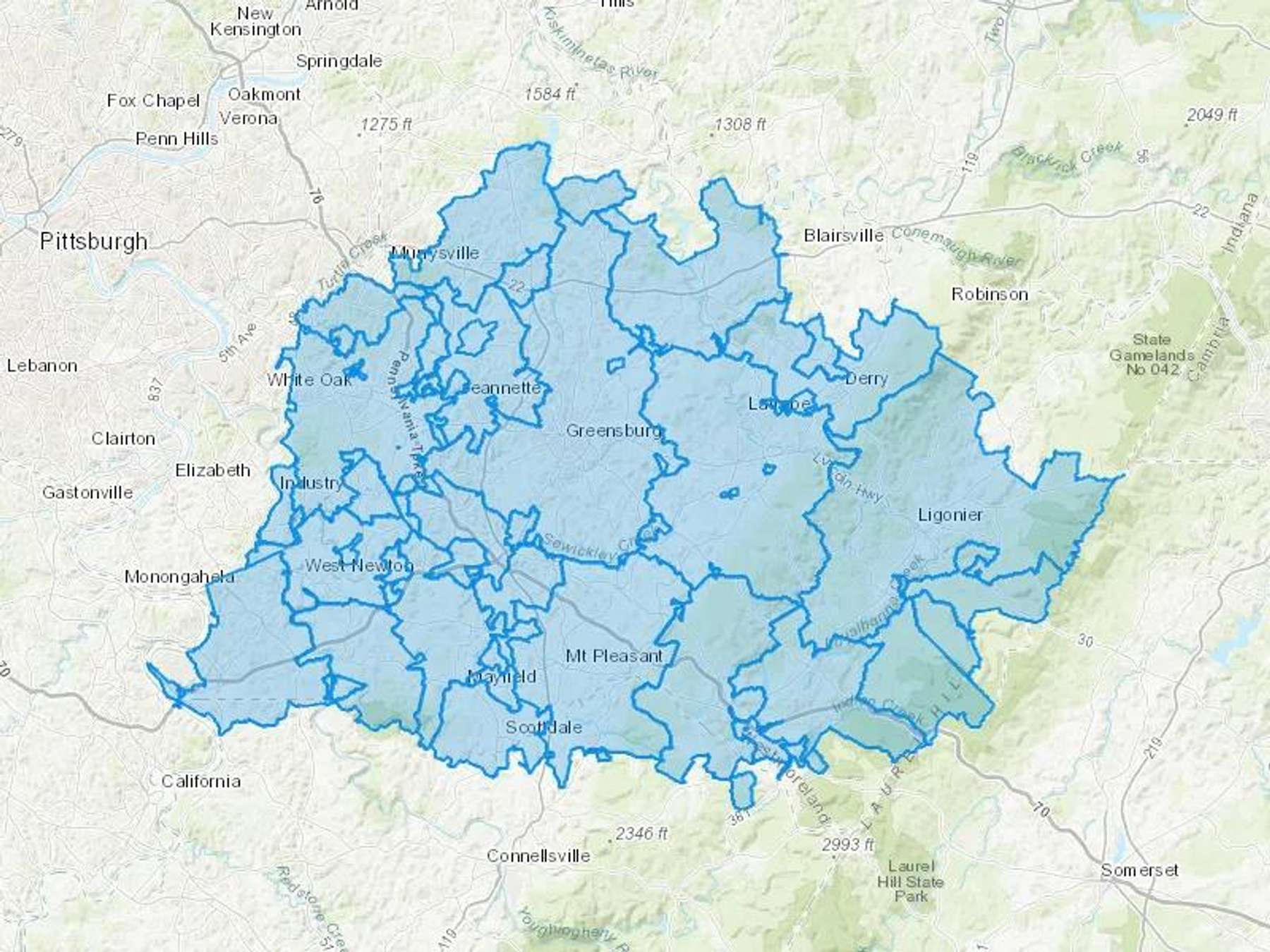 Top Oil Company Cash Heating Oil Delivery Map Map With The Top Oil Company Heating Oil Delivery Area Shaded In Blue