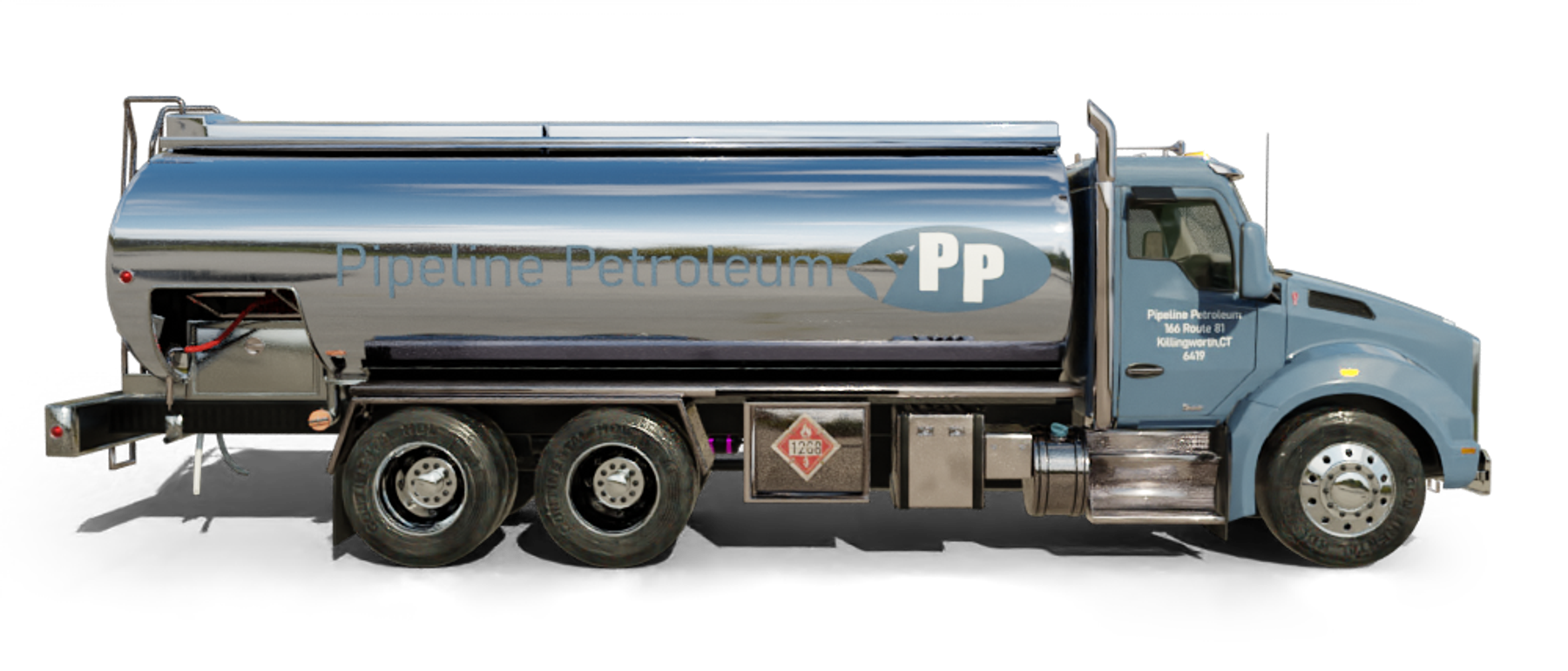 Amigo's Oil Heating Oil Truck  Amigo's Oil residential home heating oil truck parked next to a memorial in Bellmore, Long Island, New York delivering fuel oil.