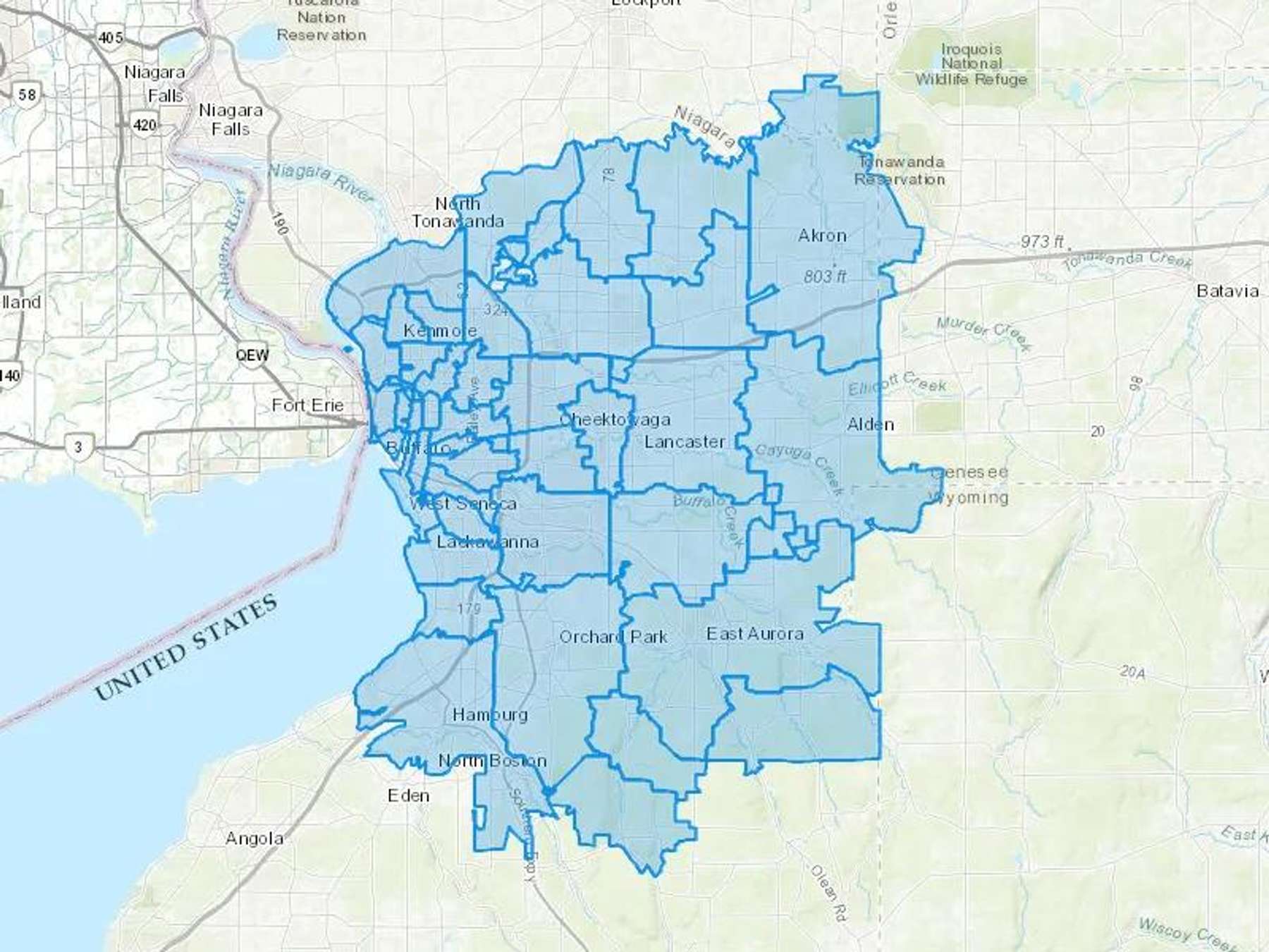 Pautler Oil Service Inc Cash Heating Oil Delivery Map Map With The Pautler Oil Service Inc Heating Oil Delivery Area Shaded In Blue