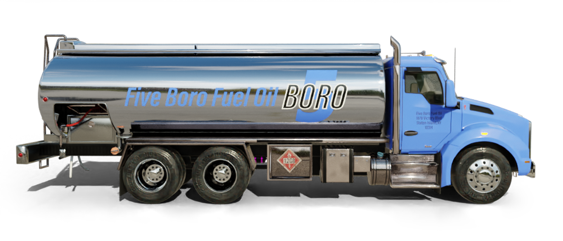 Marlon Bulger Heating Oil Truck Marlon Bulger residential home heating oil truck in the Acorn St parking lot in Wyandanch, Long Island, New York delivering fuel oil.