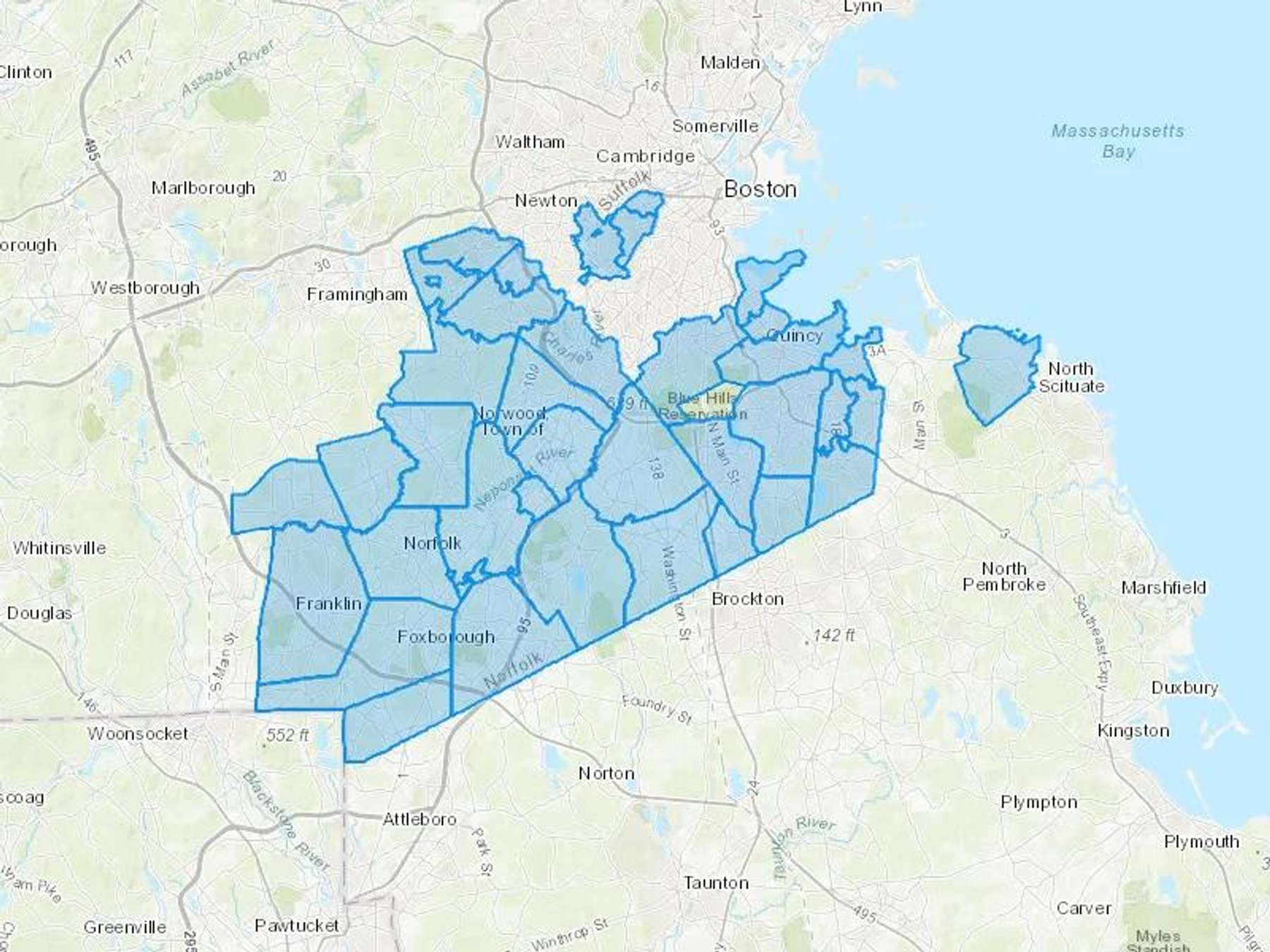 Horan Oil Corp Cash Heating Oil Delivery Map Map With The Horan Oil Corp Heating Oil Delivery Area Shaded In Blue