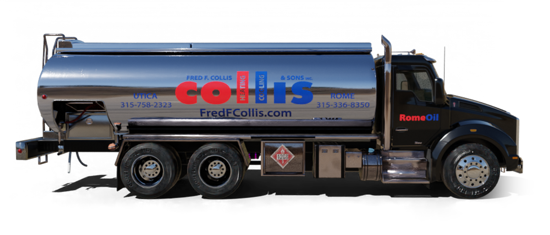 Frank Brothers Fuel Heating Oil Truck Frank Brothers Fuel residential home heating oil truck parked at an oceanfront mansion in Bay Shore, Long Island, New York delivering fuel oil.