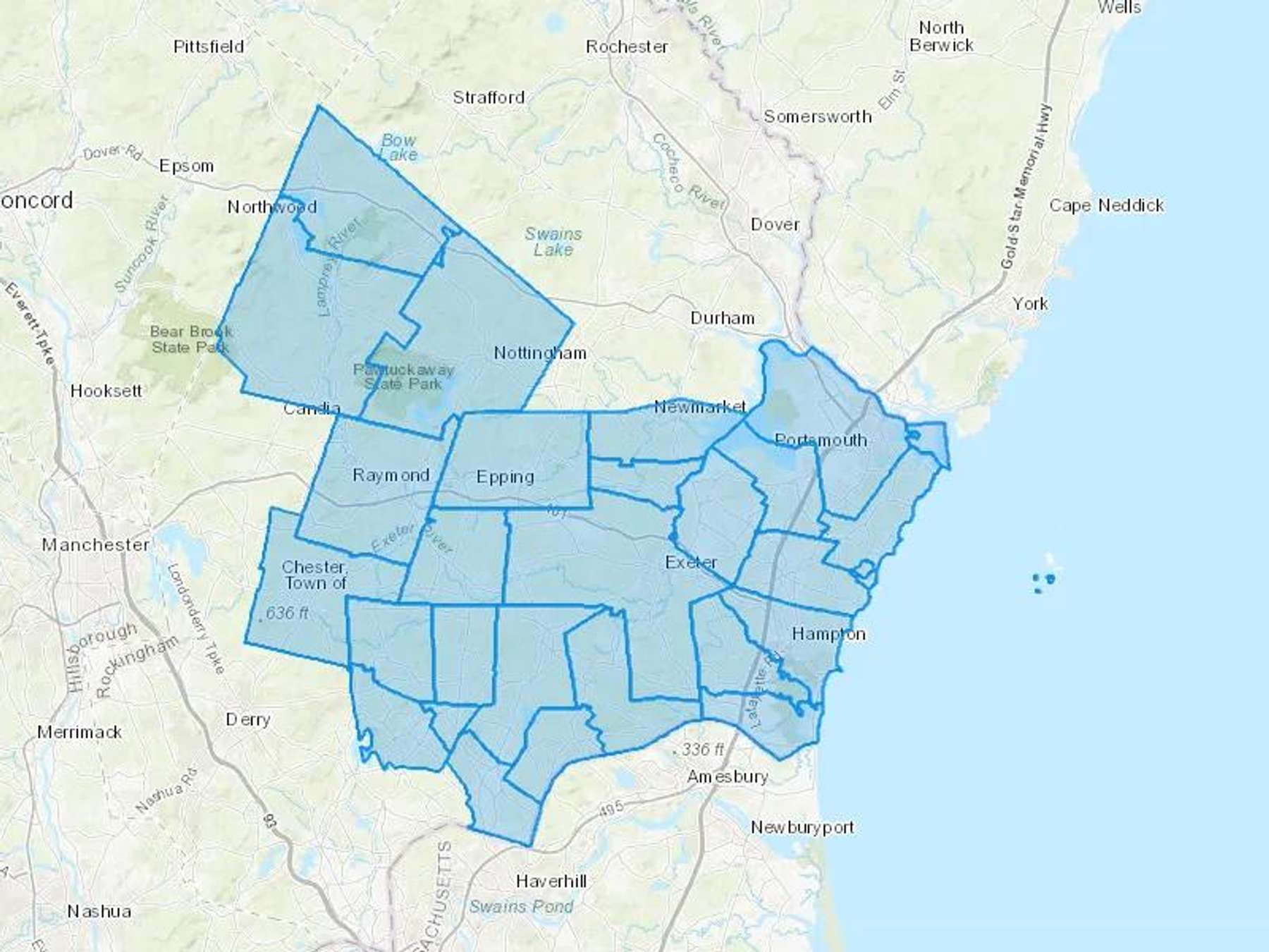 Proulx Oil And Propane Service Llc Cash Heating Oil Delivery Map Map With The Proulx Oil And Propane Service Llc Heating Oil Delivery Area Shaded In Blue