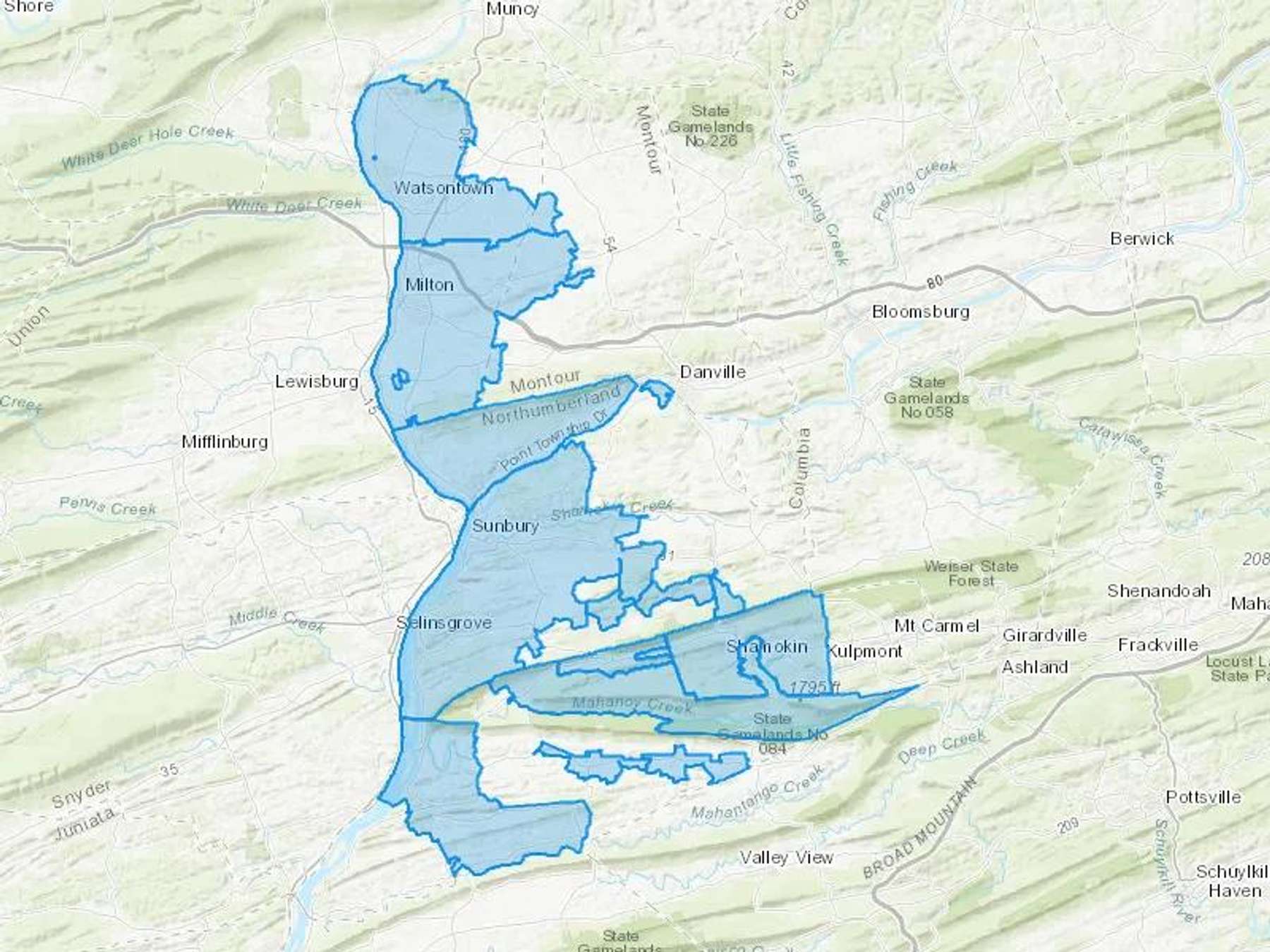 Scullin Oil Co Cash Heating Oil Delivery Map Map With The Scullin Oil Co Heating Oil Delivery Area Shaded In Blue
