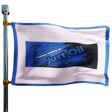 JUST OIL LLC Heating Oil Prices Flag Photo of JUST OIL LLC flag denoting best heating oil prices the company offers