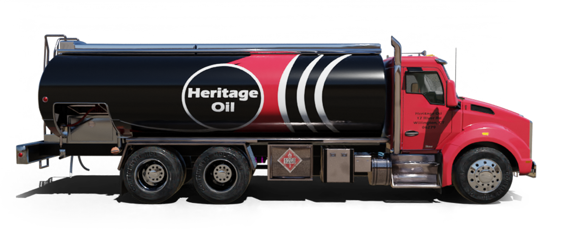 Lee Oil Heating Oil Truck  Lee Oil residential home heating oil truck on a service road in Lindenhurst, Long Island, New York delivering fuel oil.