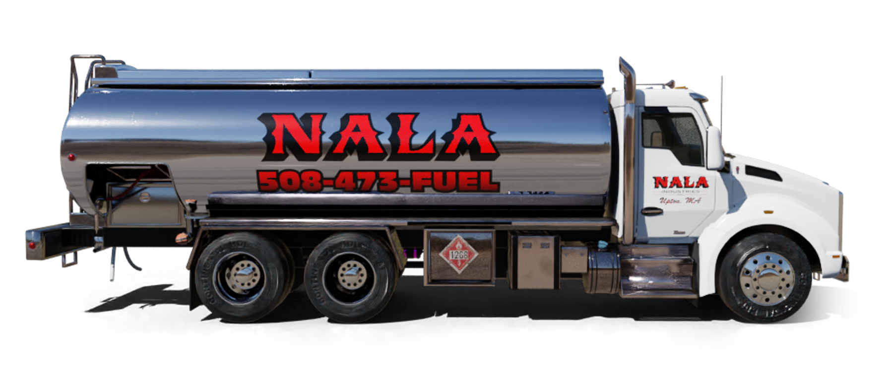 Industrial Fuel Heating Oil Truck  Industrial Fuel residential home heating oil truck in a shopping mall parking lot in Coram, Long Island, New York delivering fuel oil.