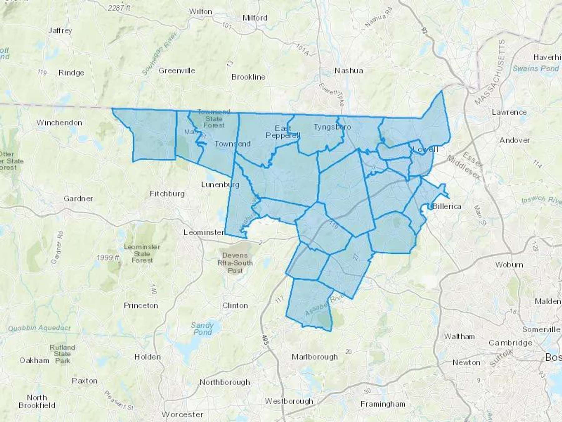 Shattuck Oil Cash Heating Oil Delivery Map Map With The Shattuck Oil Heating Oil Delivery Area Shaded In Blue