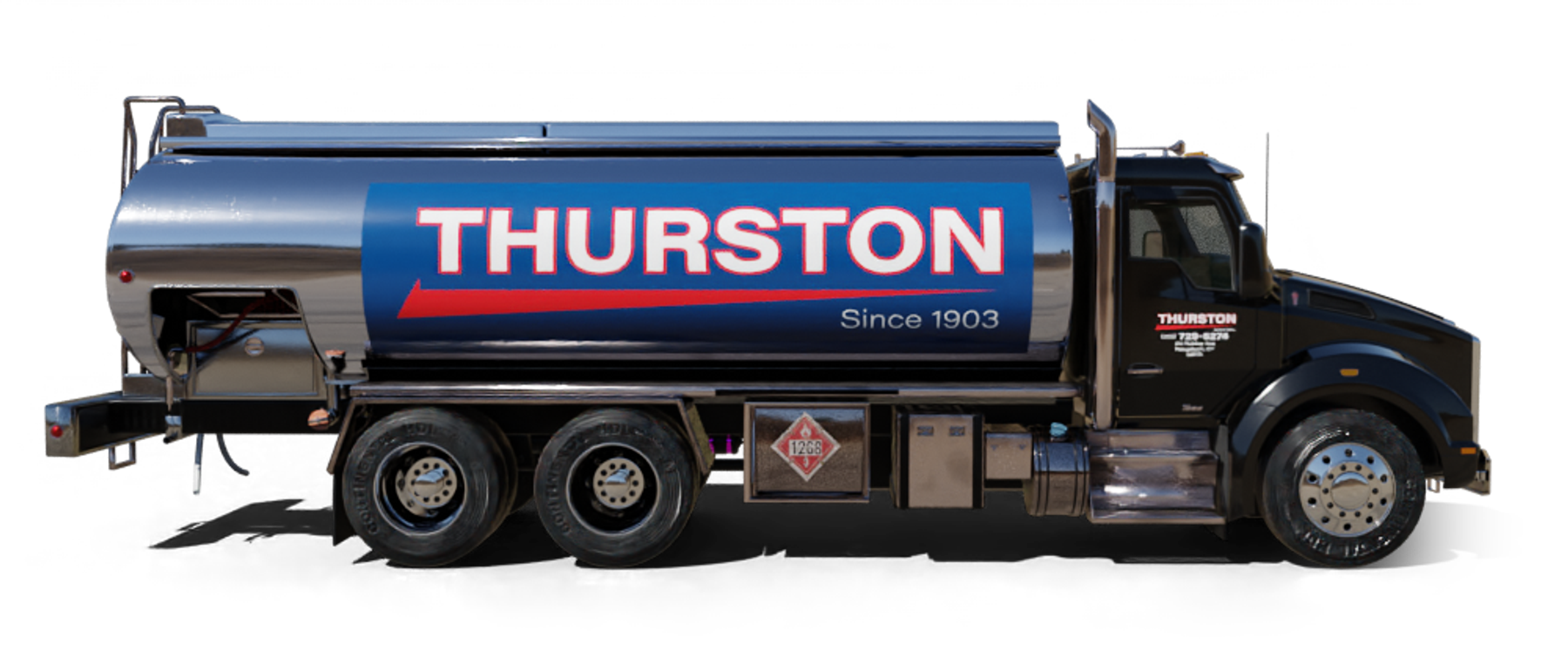 Slomin's Inc Heating Oil Truck Slomin's Inc residential home heating oil truck downtown in Baldwin, Long Island, New York delivering fuel oil.