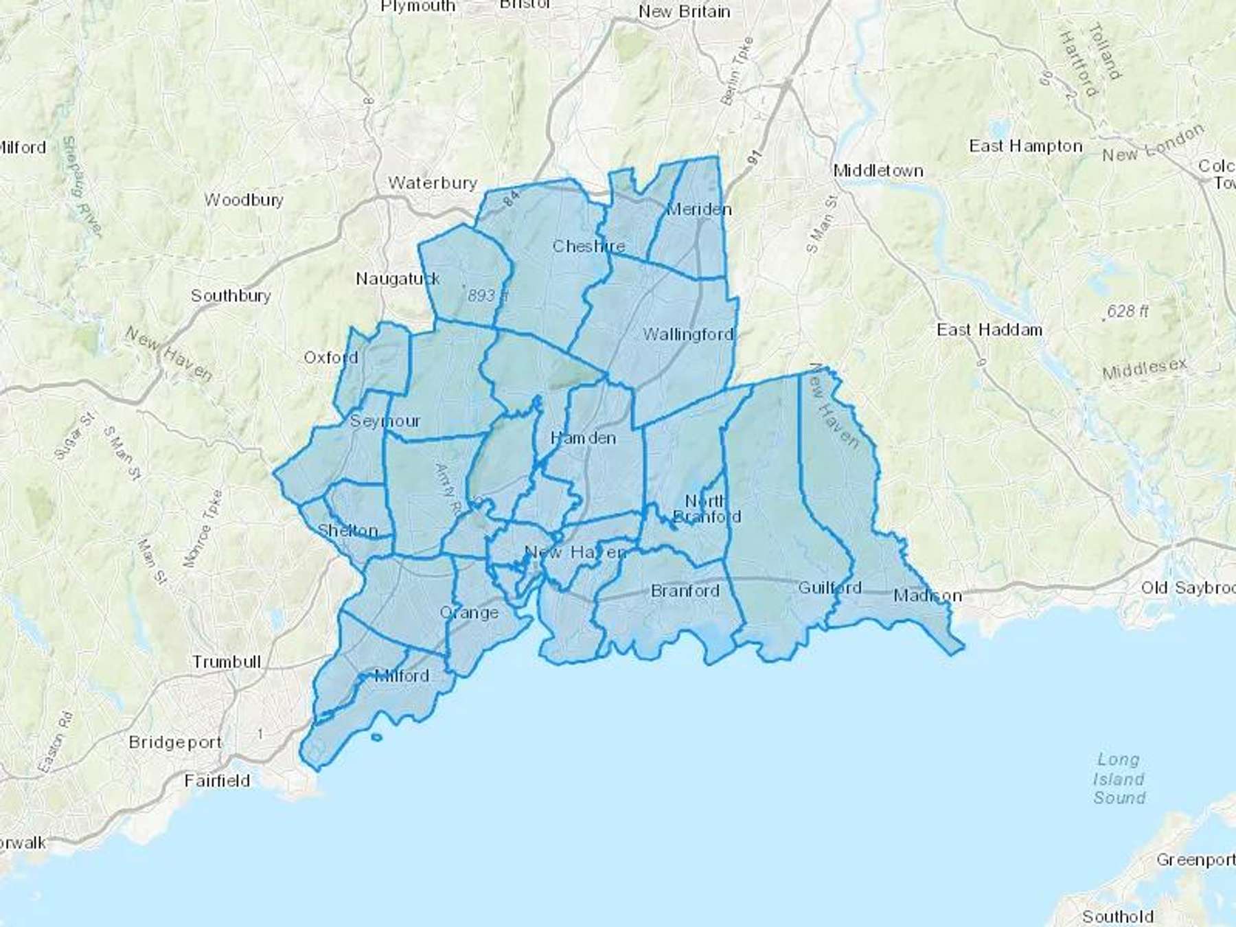 A Gambardella Heating & AC Cash Heating Oil Delivery Map Map With The A Gambardella Heating & AC Heating Oil Delivery Area Shaded In Blue