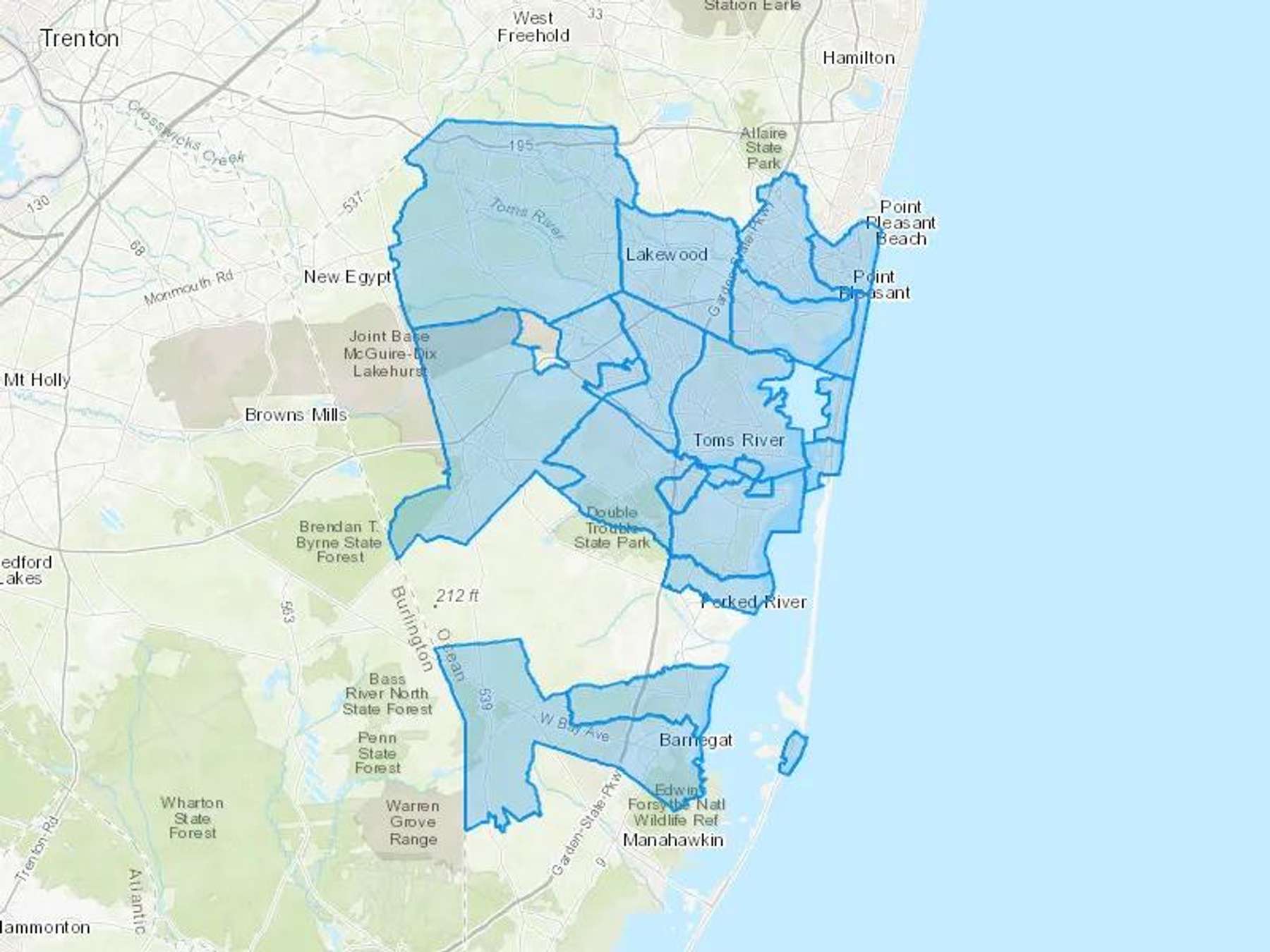 Point Bay Fuel Cash Heating Oil Delivery Map Map With The Point Bay Fuel Heating Oil Delivery Area Shaded In Blue