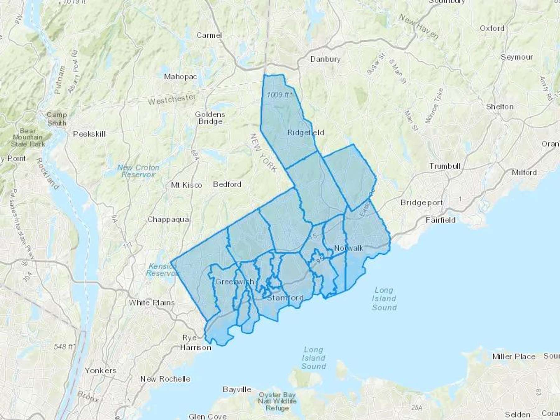 A P Summa Fuel Oil Group LLC Cash Heating Oil Delivery Map Map With The A P Summa Fuel Oil Group LLC Heating Oil Delivery Area Shaded In Blue