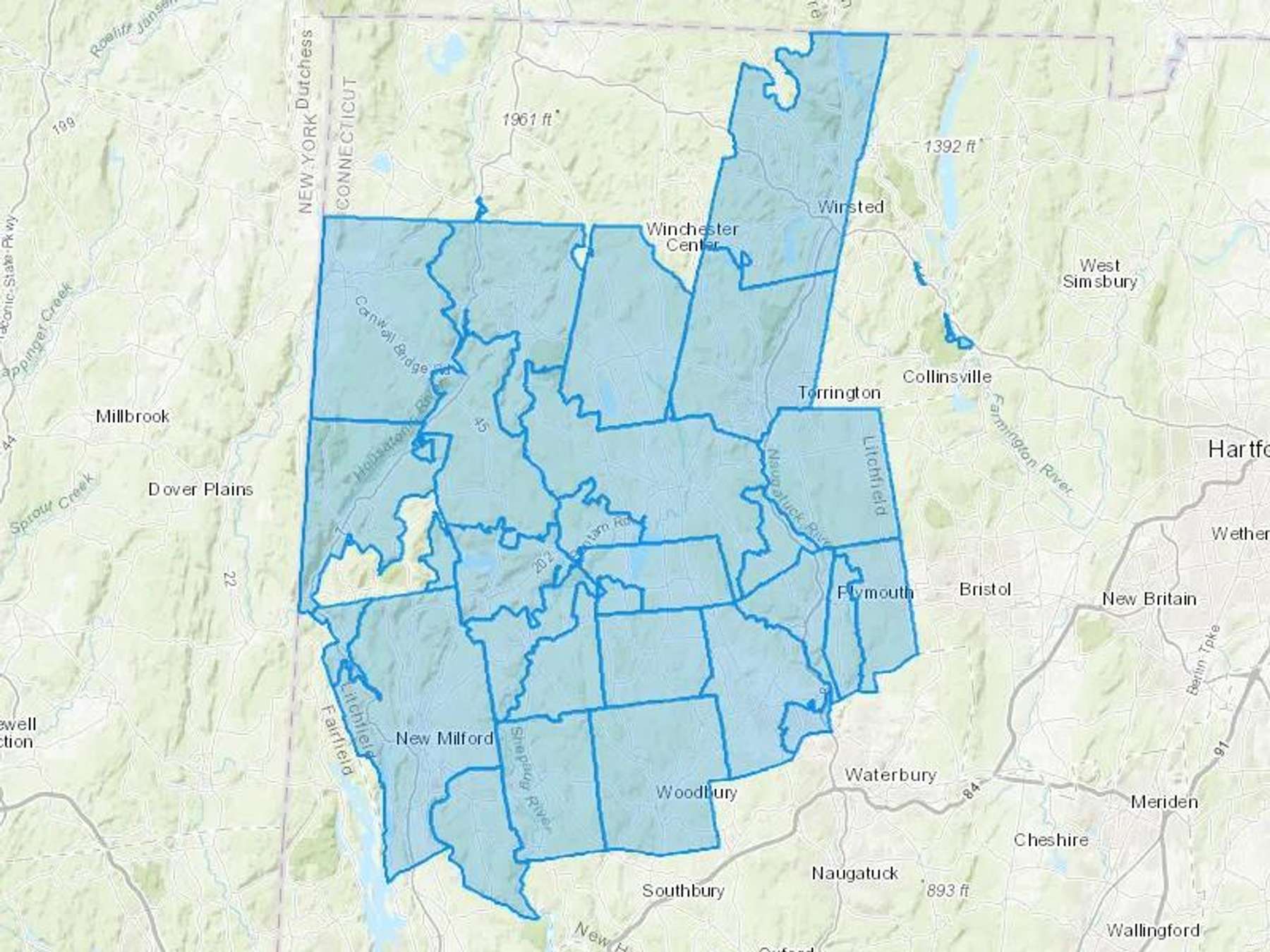Hook And Ladder Oil LLC Cash Heating Oil Delivery Map Map With The Hook And Ladder Oil LLC Heating Oil Delivery Area Shaded In Blue