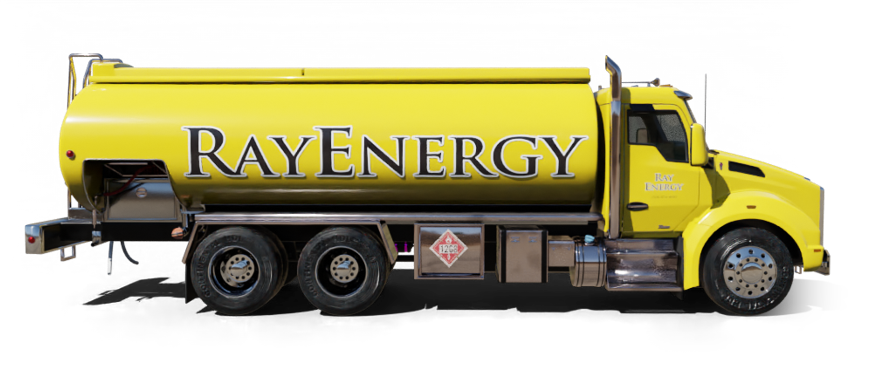 Oil 4 Less Heating Oil Truck Oil 4 Less residential home heating oil truck in front of a white house in Huntington, Long Island, New York delivering fuel oil.