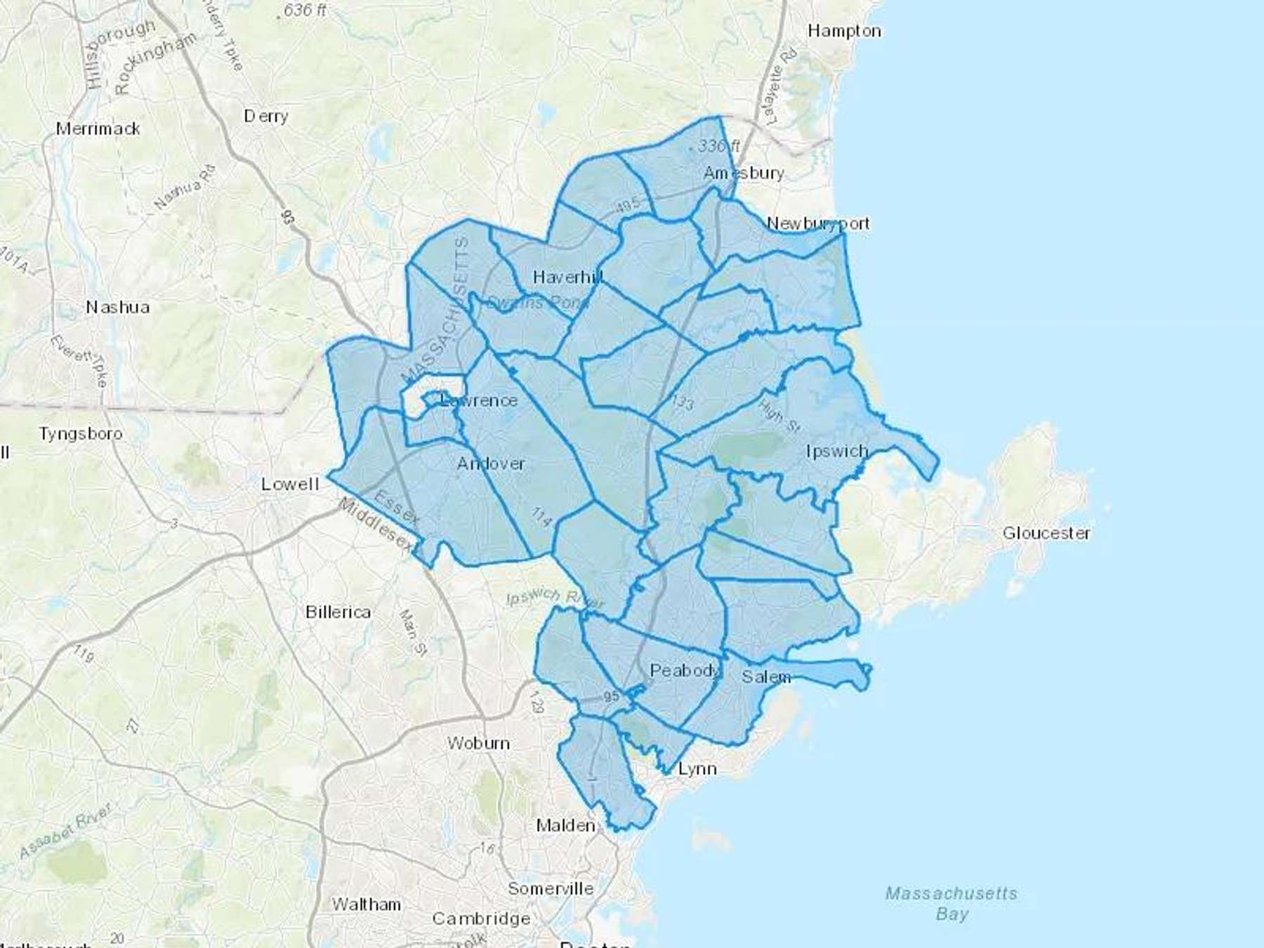 Hilton Oil Co Inc Cash Heating Oil Delivery Map Map With The Hilton Oil Co Inc Heating Oil Delivery Area Shaded In Blue