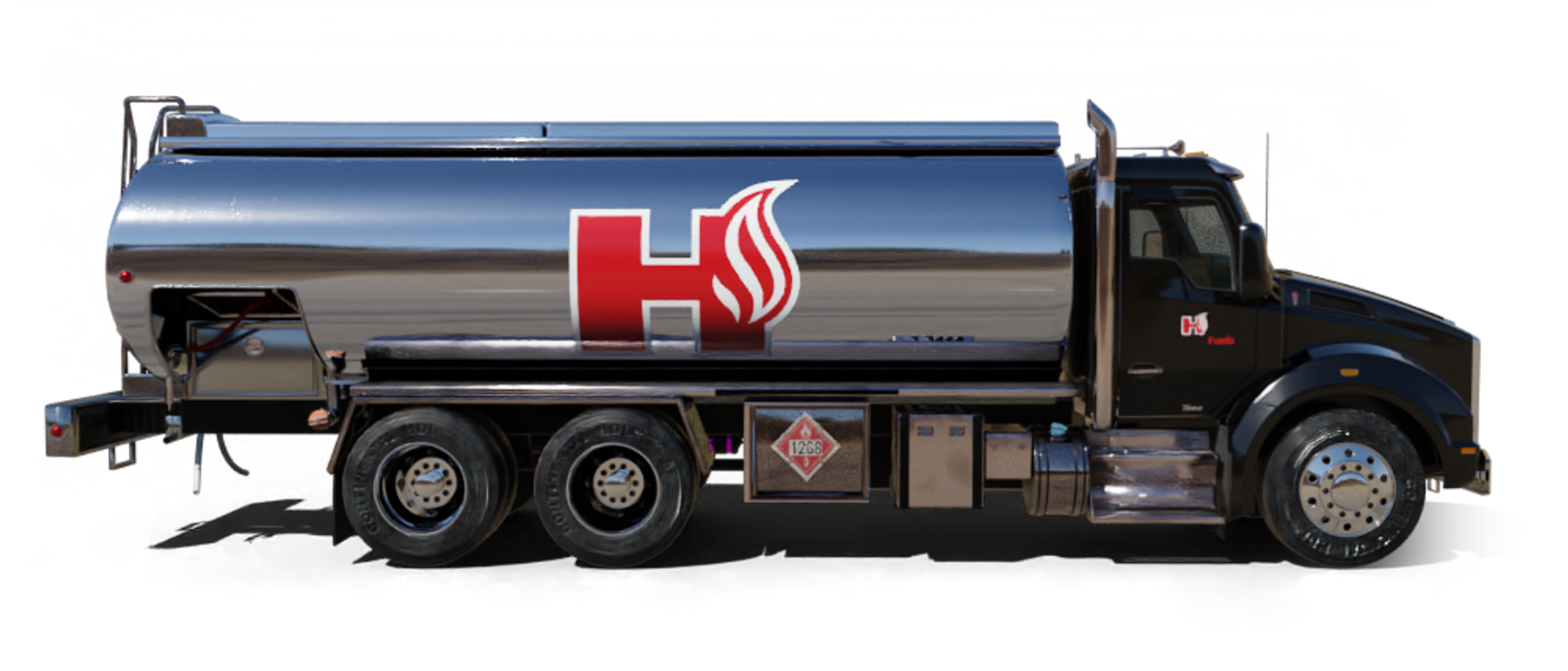 Heras Fuel Oil Heating Oil Truck Heras Fuel Oil residential home heating oil truck on a city street in Holtsville, Long Island, New York delivering fuel oil.