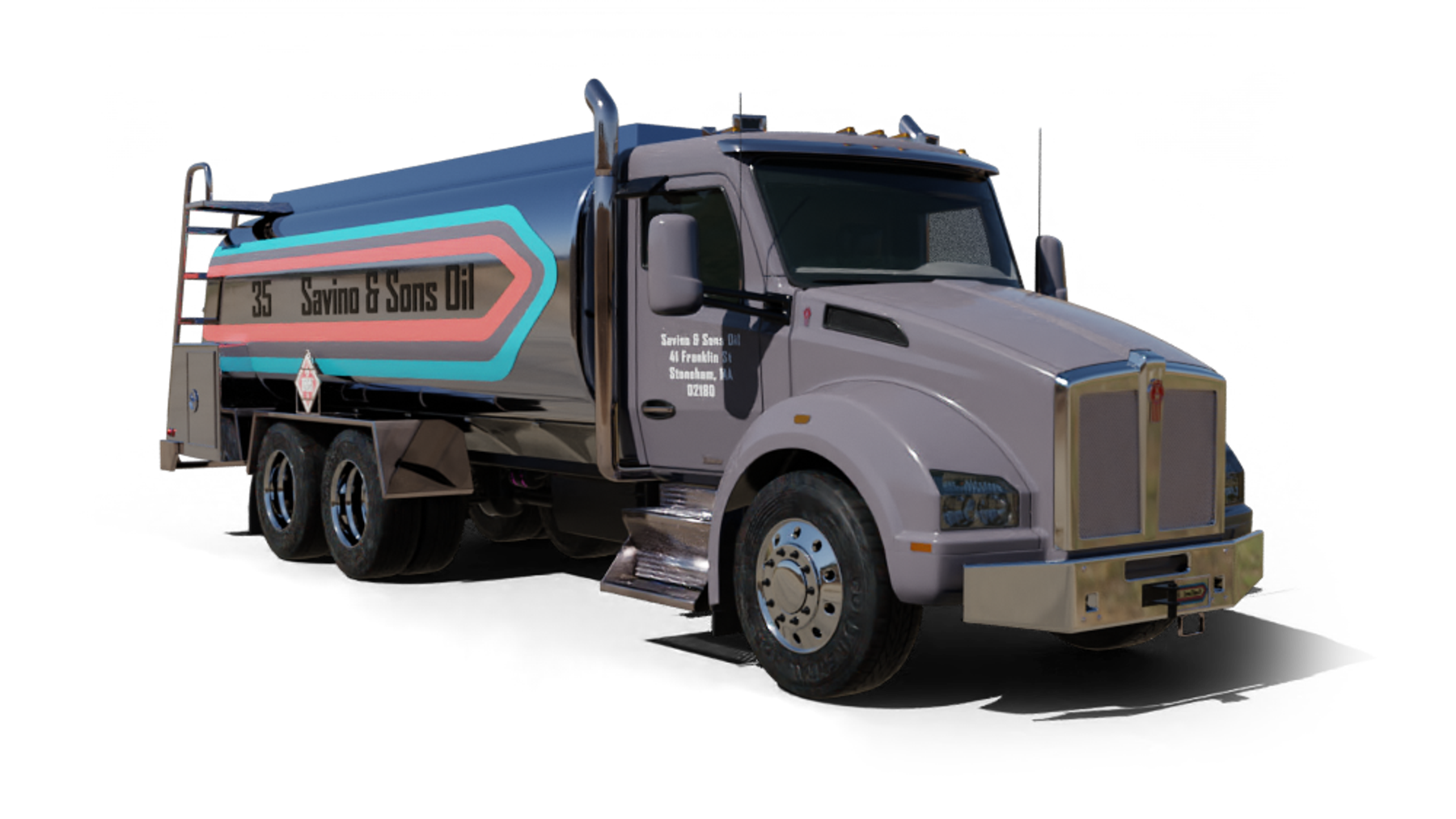 B & R Oil Heating Oil Truck B & R Oil residential home heating oil truck downtown in Oceanside, Long Island, New York delivering fuel oil.