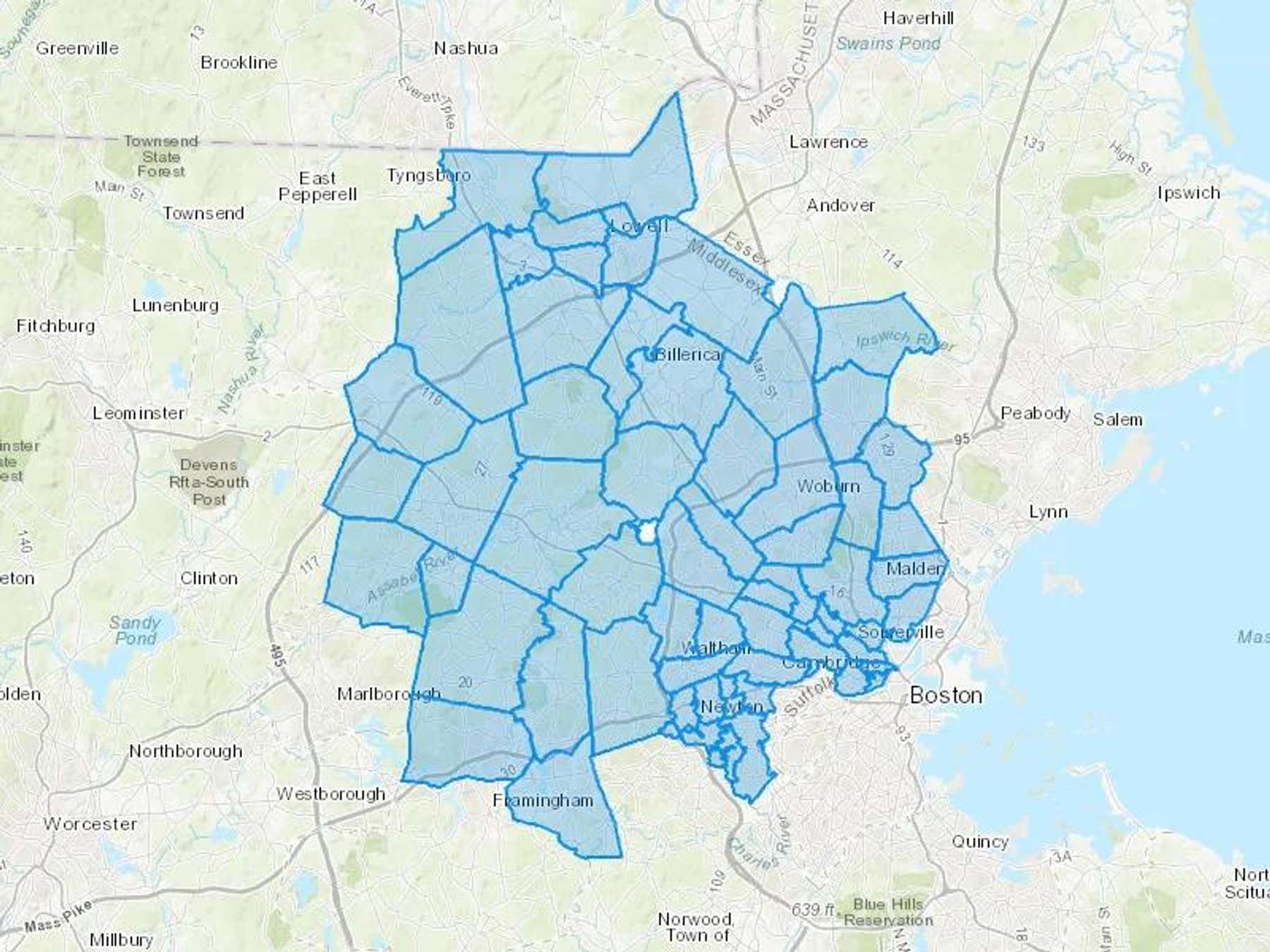 Titan Oil LLC Cash Heating Oil Delivery Map Map With The Titan Oil LLC Heating Oil Delivery Area Shaded In Blue