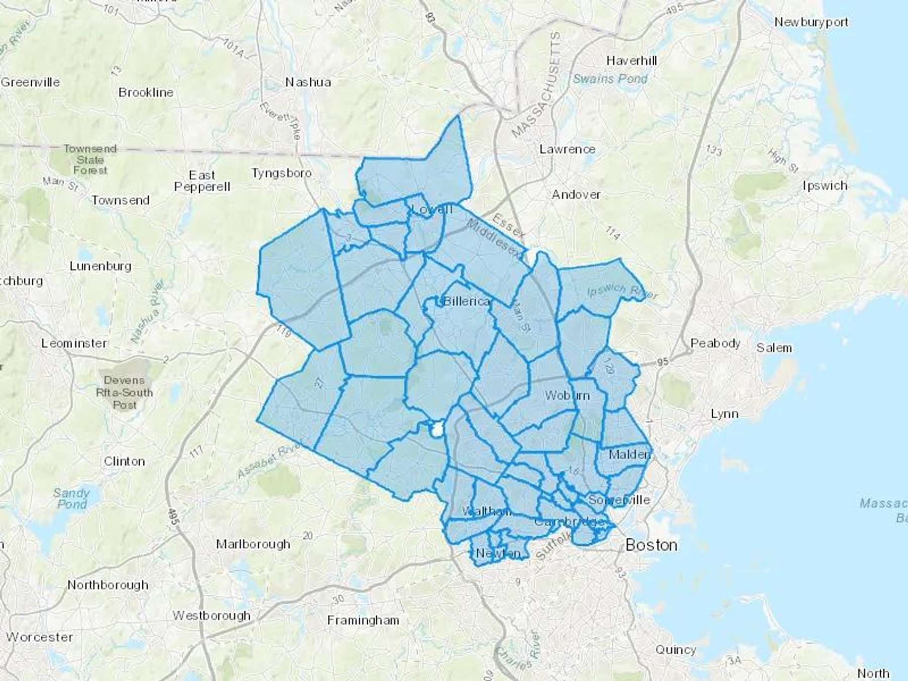 Broco Oil Inc Cash Heating Oil Delivery Map Map With The Broco Oil Inc Heating Oil Delivery Area Shaded In Blue