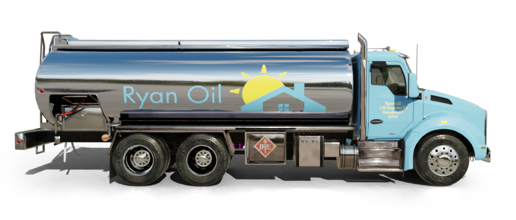 B & H Oil's Heating Oil Truck B & H Oil's Heating Oil Truck parked in front of barbar shop