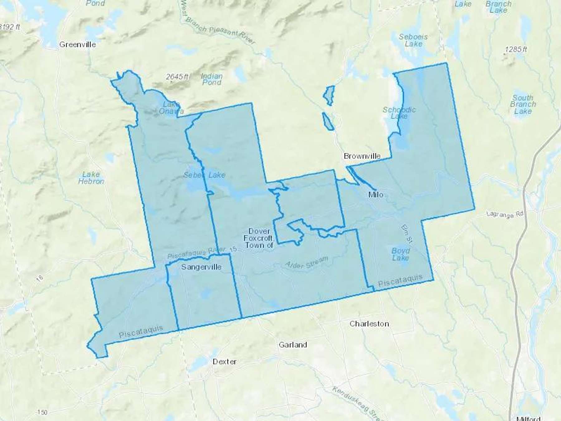 A E Robinson Oil Company Cash Heating Oil Delivery Map Map With The A E Robinson Oil Company Heating Oil Delivery Area Shaded In Blue