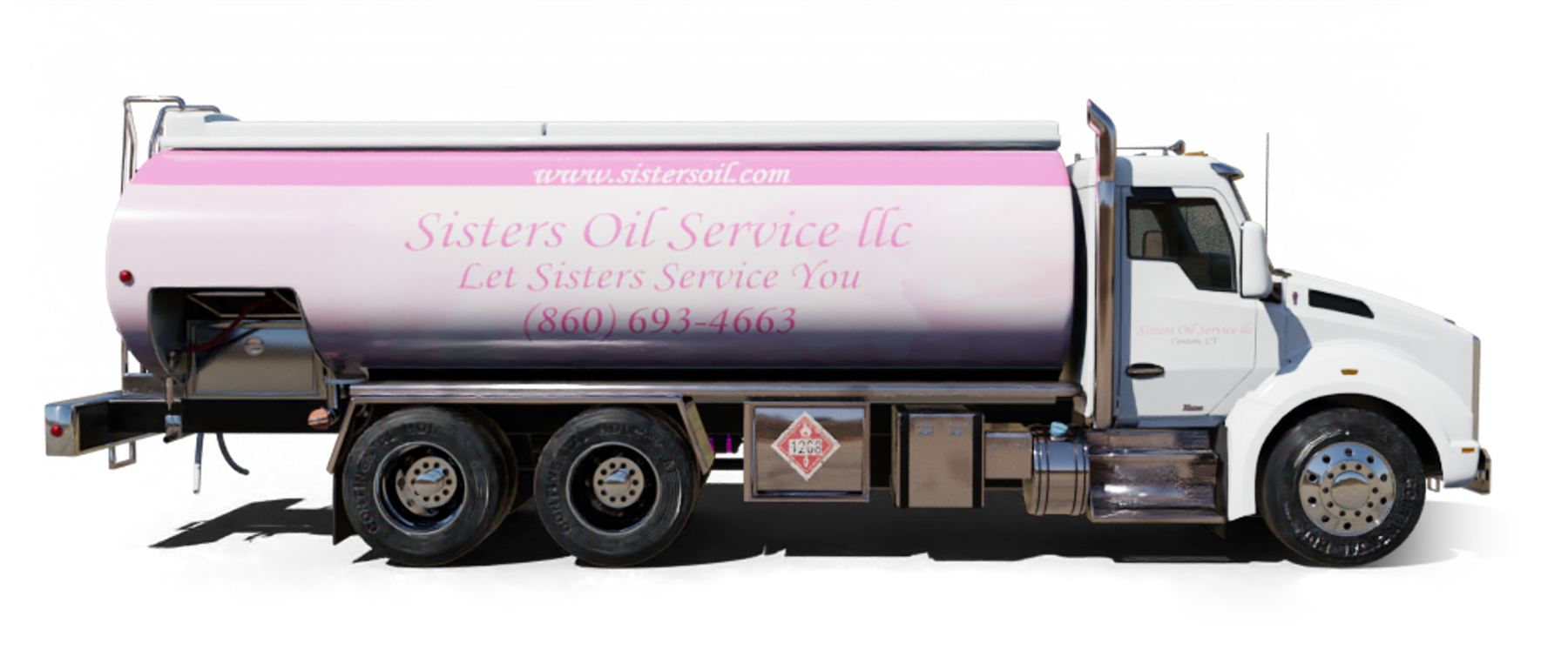 Unique Fuel Oil Heating Oil Truck Unique Fuel Oil residential home heating oil truck at the entrance portico in Brentwood, Long Island, New York delivering fuel oil.