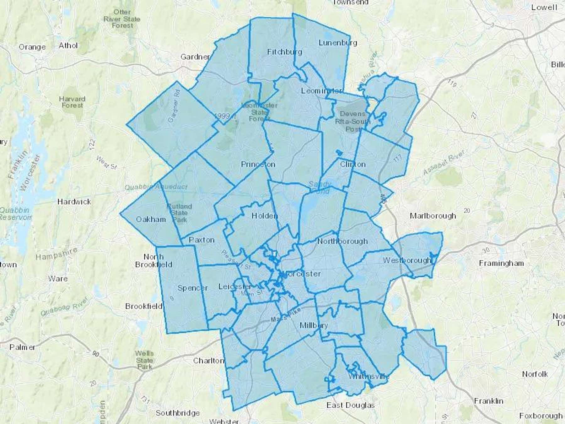 Endicott Oil Service Cash Heating Oil Delivery Map Map With The Endicott Oil Service Heating Oil Delivery Area Shaded In Blue