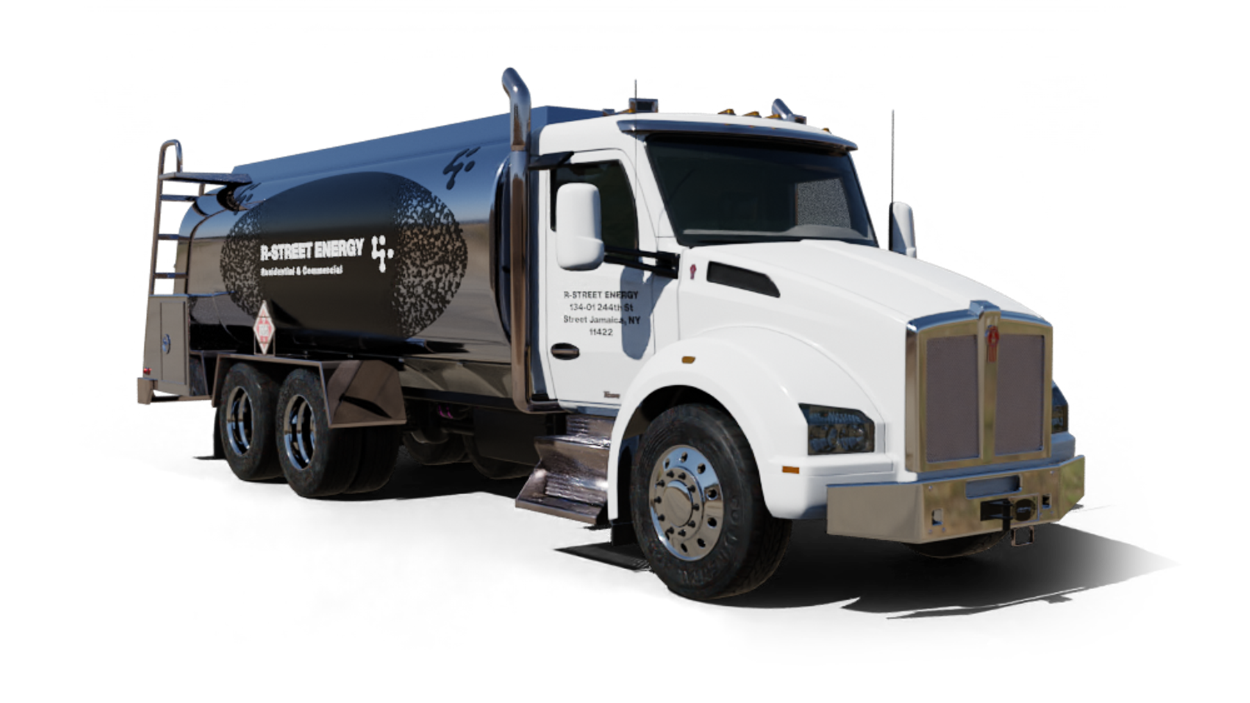 Right Choice Heating Oil Truck Right Choice residential home heating oil truck in the country club parking lot in Holbrook, Long Island, New York delivering fuel oil.