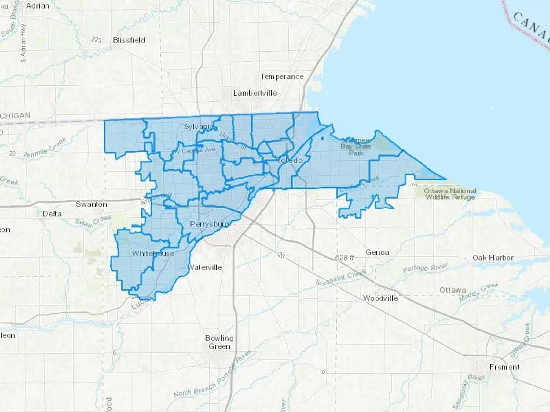 RELIANCE ENERGY Cash Heating Oil Delivery Map Map With The RELIANCE ENERGY Heating Oil Delivery Area Shaded In Blue