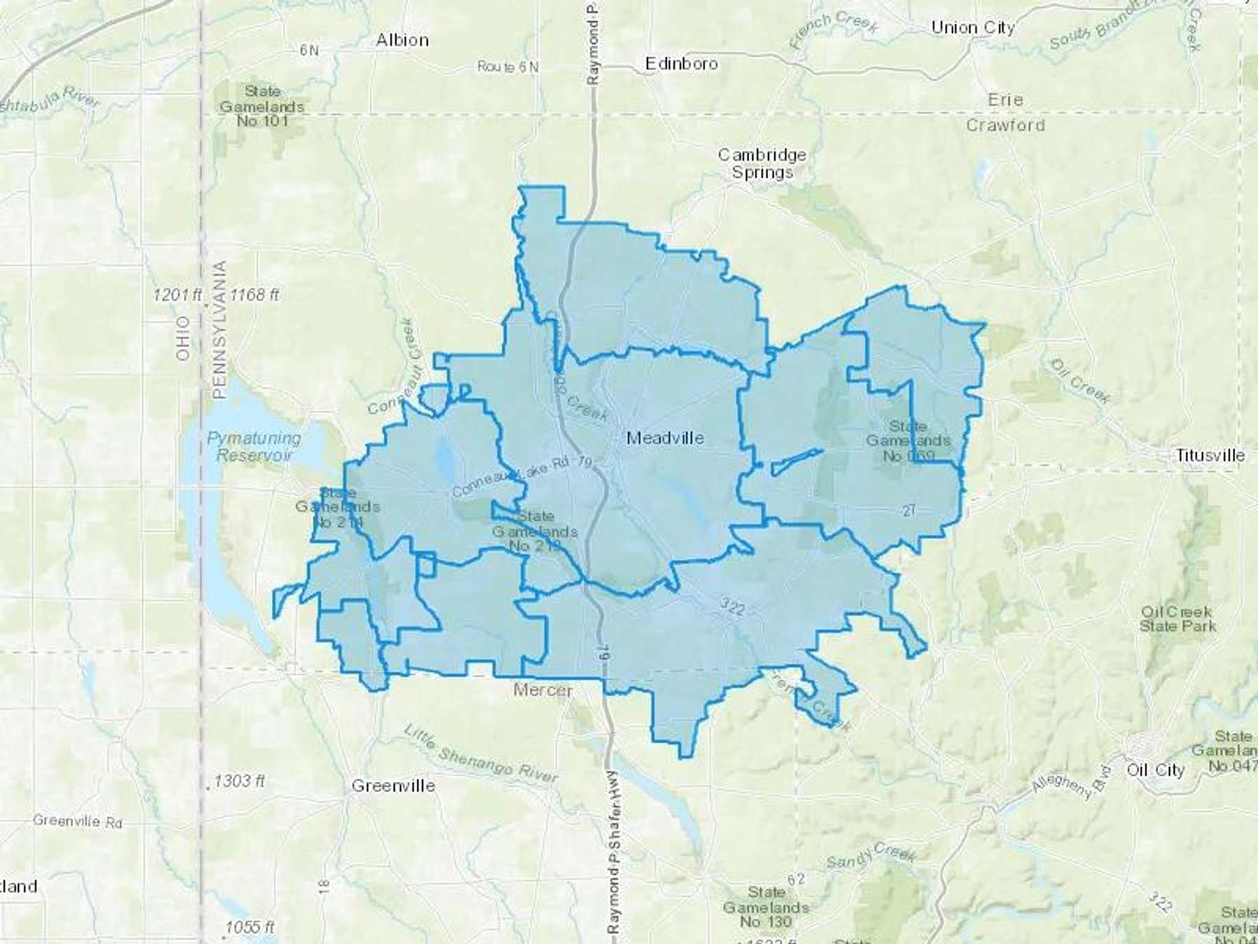 Klasen Mcquiston Energy Corporation Cash Heating Oil Delivery Map Map With The Klasen Mcquiston Energy Corporation Heating Oil Delivery Area Shaded In Blue
