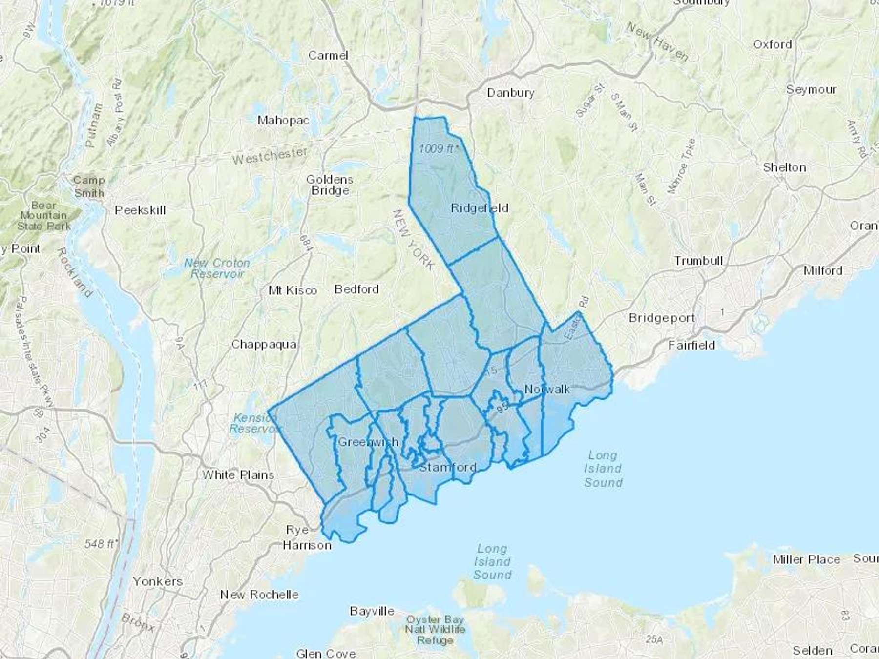 Westmore Fuel Co Inc Cash Heating Oil Delivery Map Map With The Westmore Fuel Co Inc Heating Oil Delivery Area Shaded In Blue