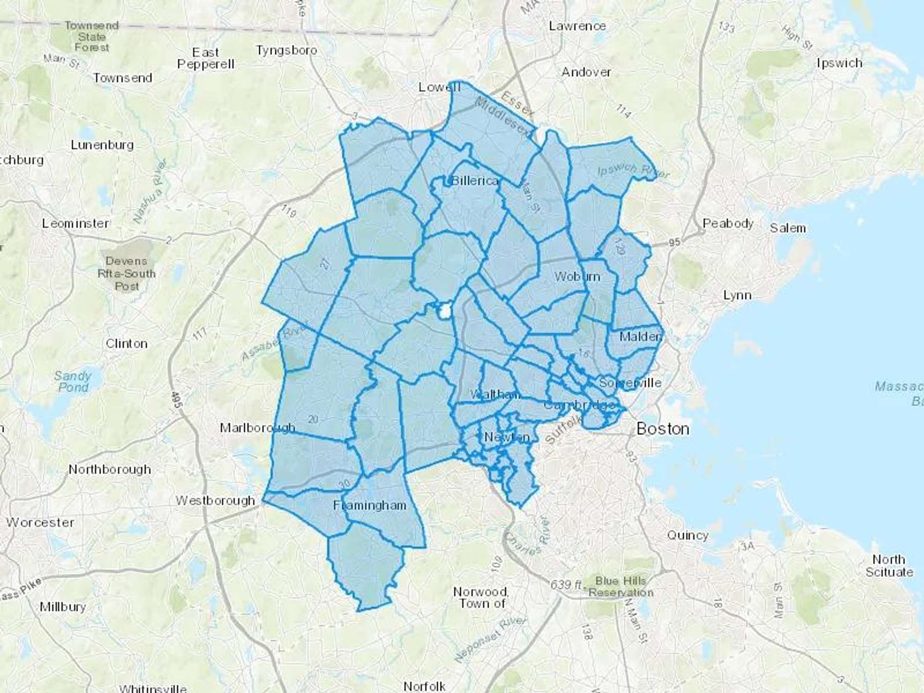 Sherwood Oil Co Cash Heating Oil Delivery Map Map With The Sherwood Oil Co Heating Oil Delivery Area Shaded In Blue