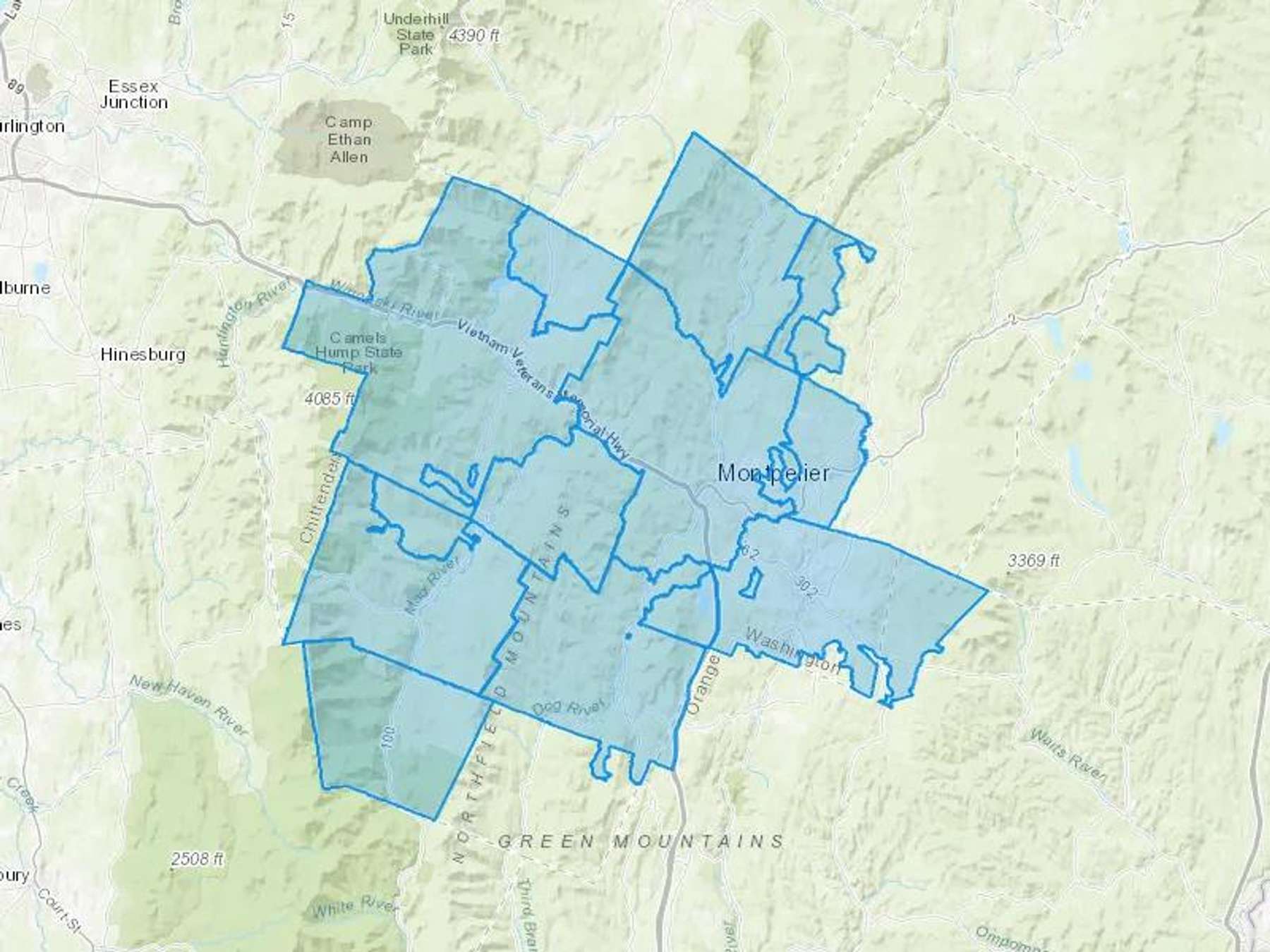 Bourne's Energy Cash Heating Oil Delivery Map Map With The Bourne's Energy Heating Oil Delivery Area Shaded In Blue