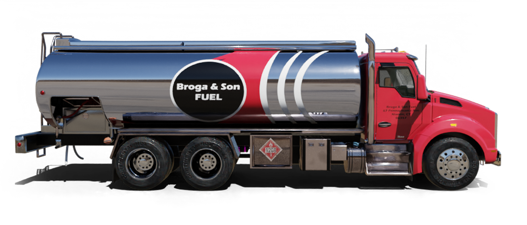 Unique Fuel Oil Heating Oil Truck Unique Fuel Oil residential home heating oil truck at the entrance portico in Brentwood, Long Island, New York delivering fuel oil.