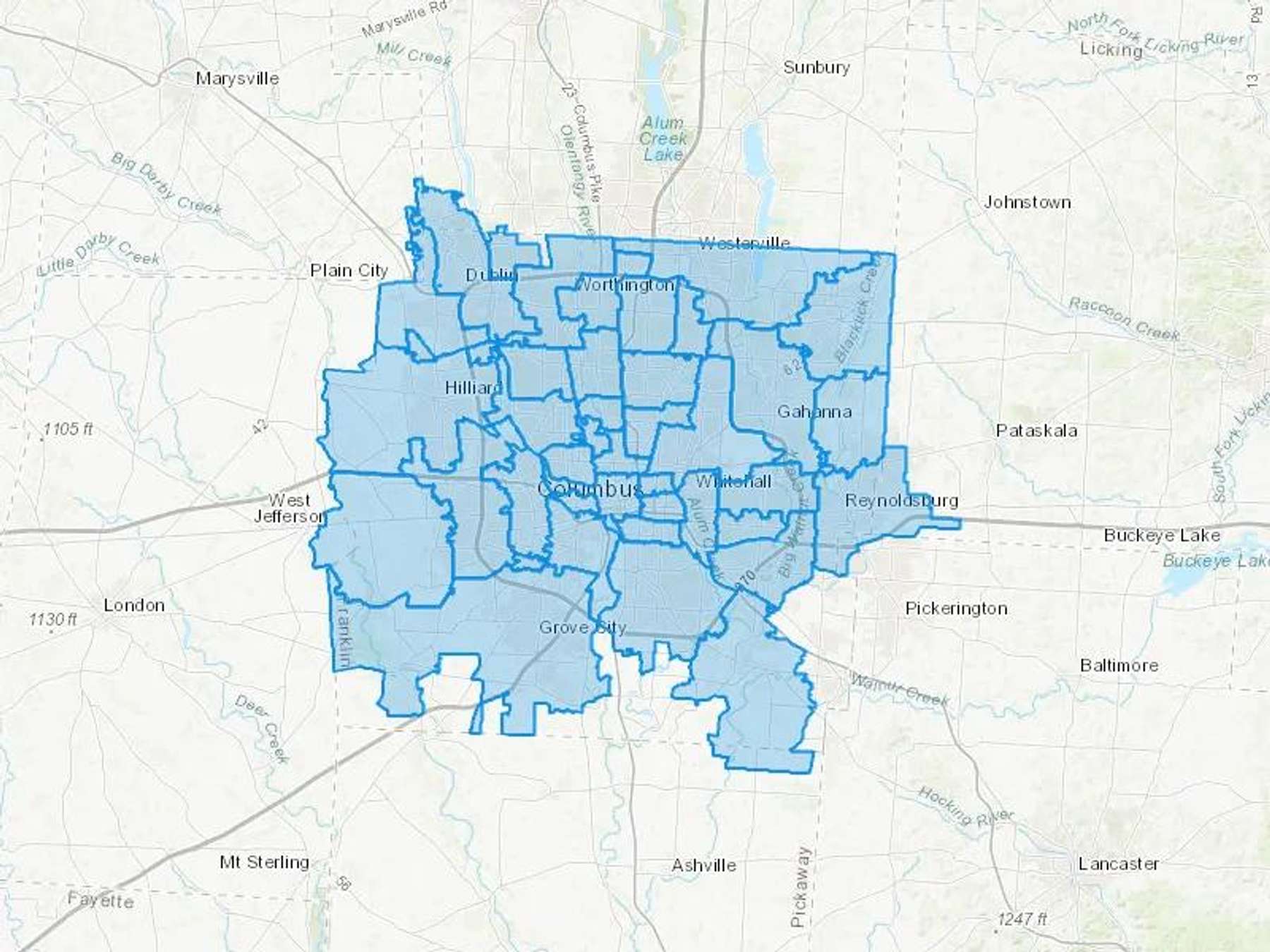 Buckeye Heating Cooling & Plumbing Cash Heating Oil Delivery Map Map With The Buckeye Heating Cooling & Plumbing Heating Oil Delivery Area Shaded In Blue